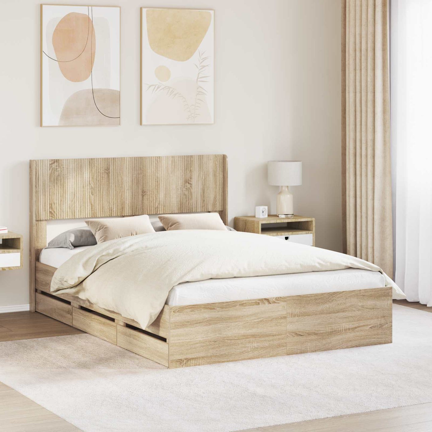 vidaXL Καλάθι με αποθήκη και κεφαλάρι Sonoma Δρυς 120 x 190 cm