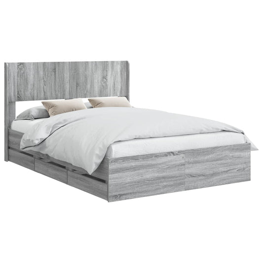vidaXL Καλάθι με αποθήκη και κεφαλάρι Γκρι Sonoma 120 x 190 cm