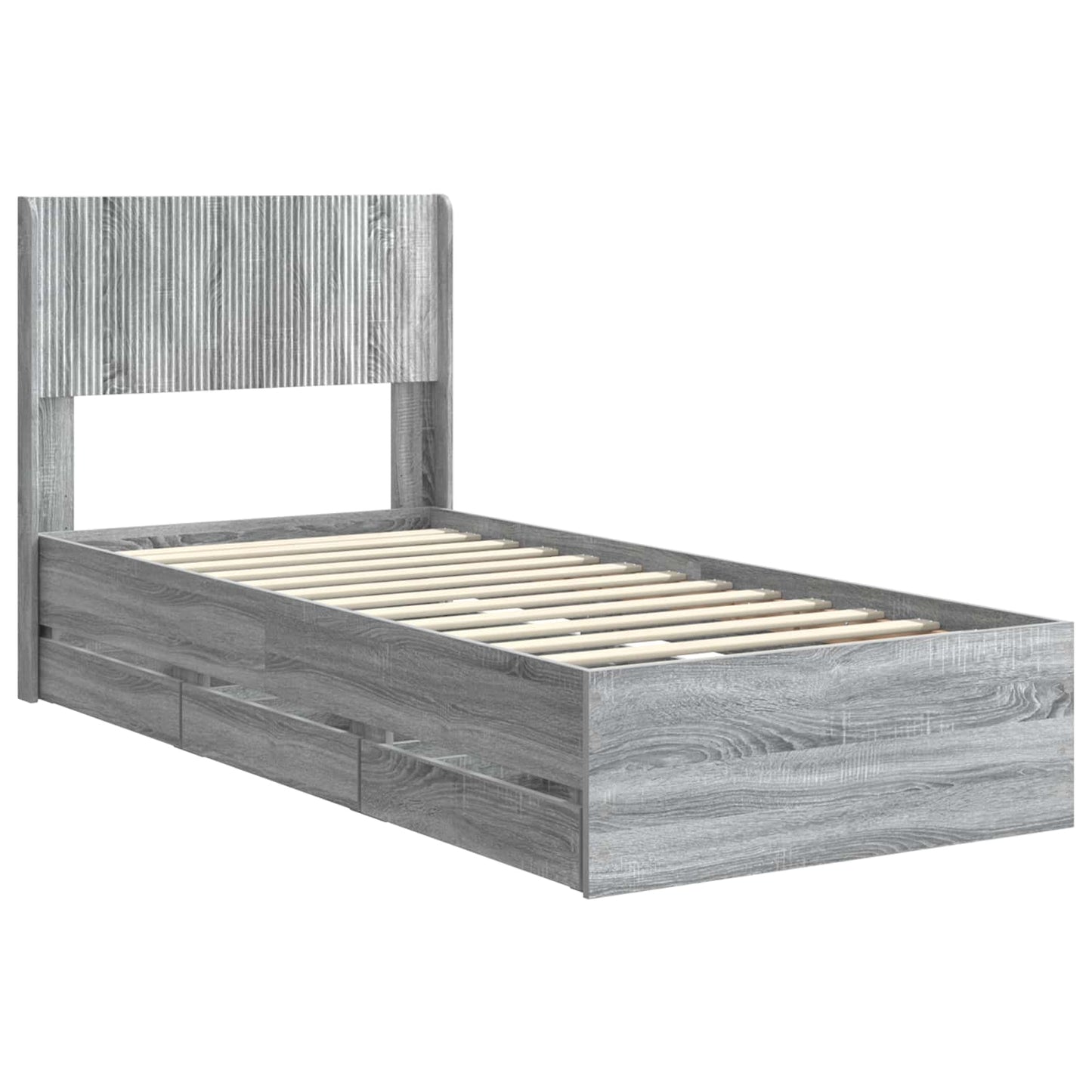 vidaXL Καλάθι με αποθήκη και κεφαλάρι Γκρι Sonoma 100 x 200 cm