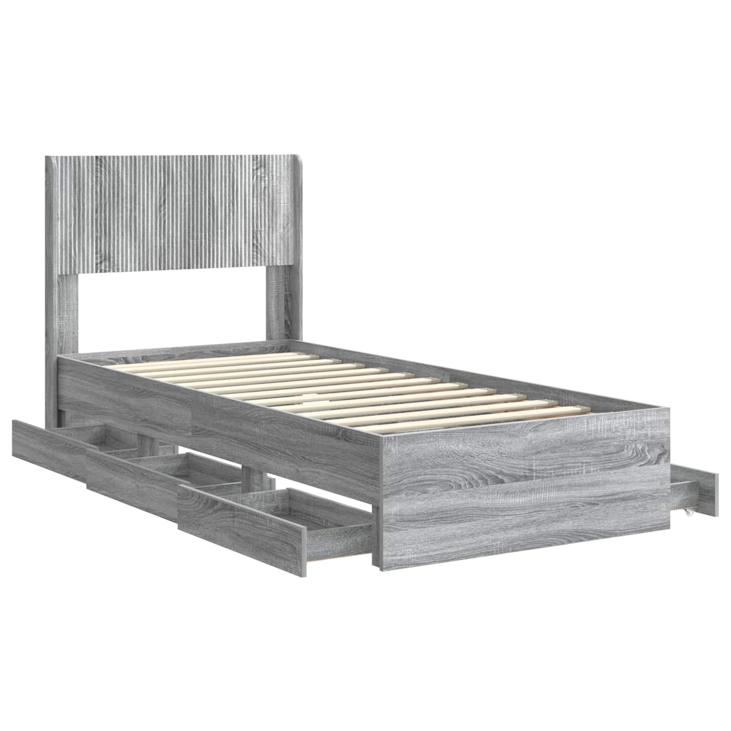 vidaXL Καλάθι με αποθήκη και κεφαλάρι Γκρι Sonoma 100 x 200 cm