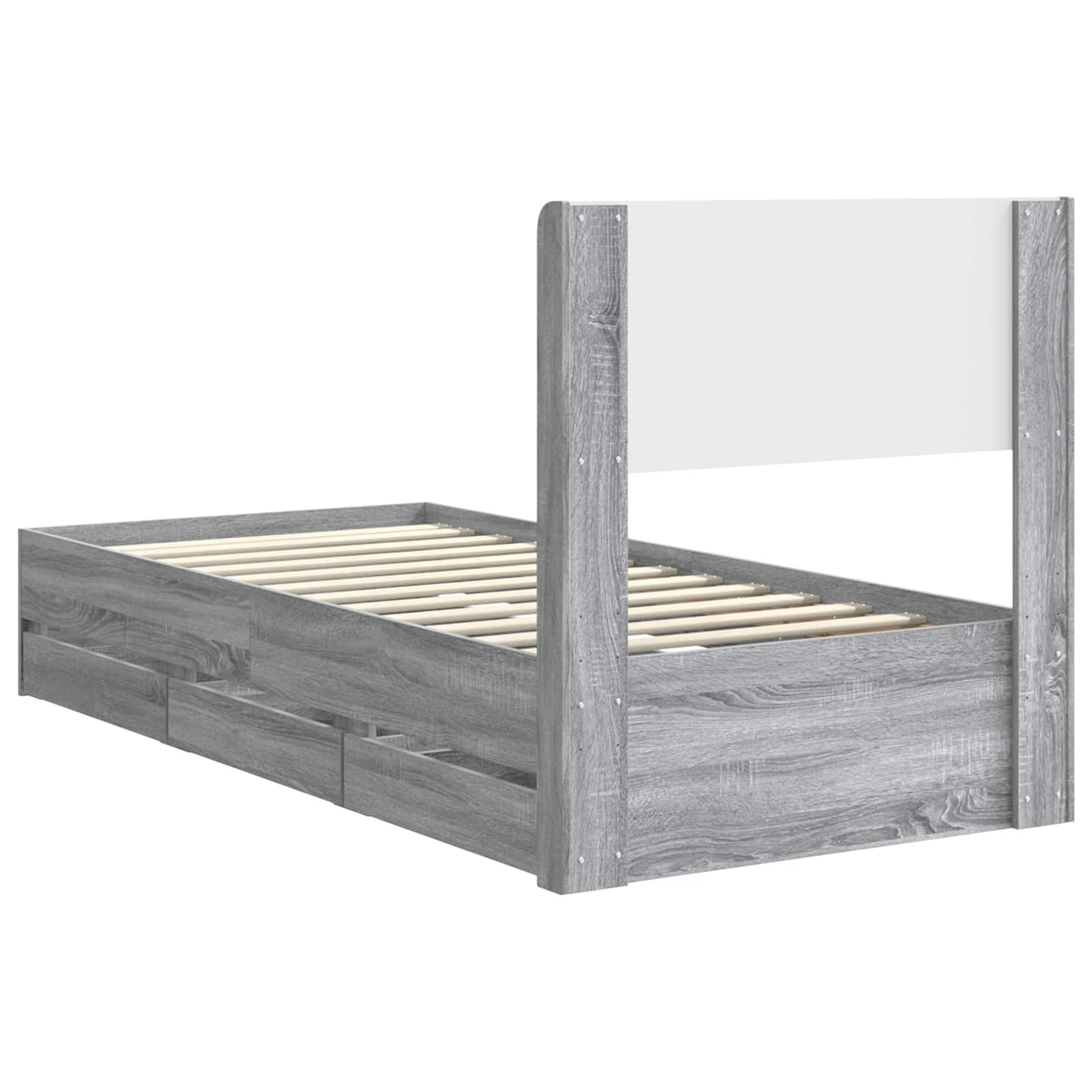 vidaXL Καλάθι με αποθήκη και κεφαλάρι Γκρι Sonoma 90 x 190 cm