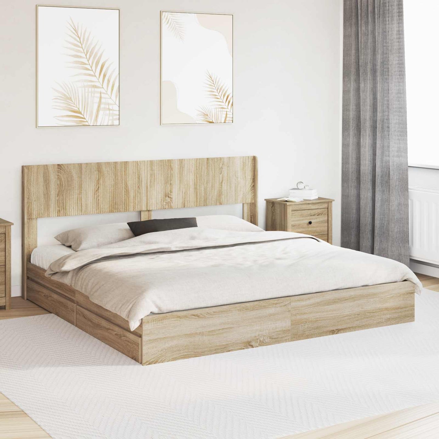 vidaXL Καλάθι με αποθήκη και κεφαλάρι Sonoma Δρυς 180 x 200 cm
