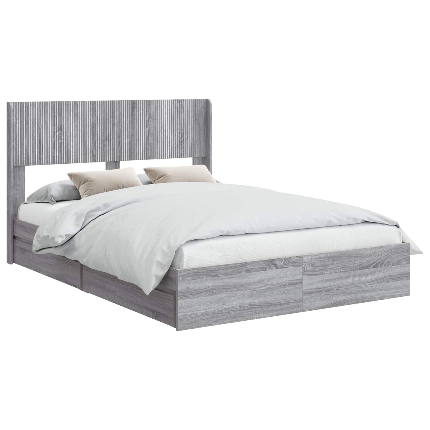 vidaXL Καλάθι με αποθήκη και κεφαλάρι Γκρι Sonoma 140 x 200 cm