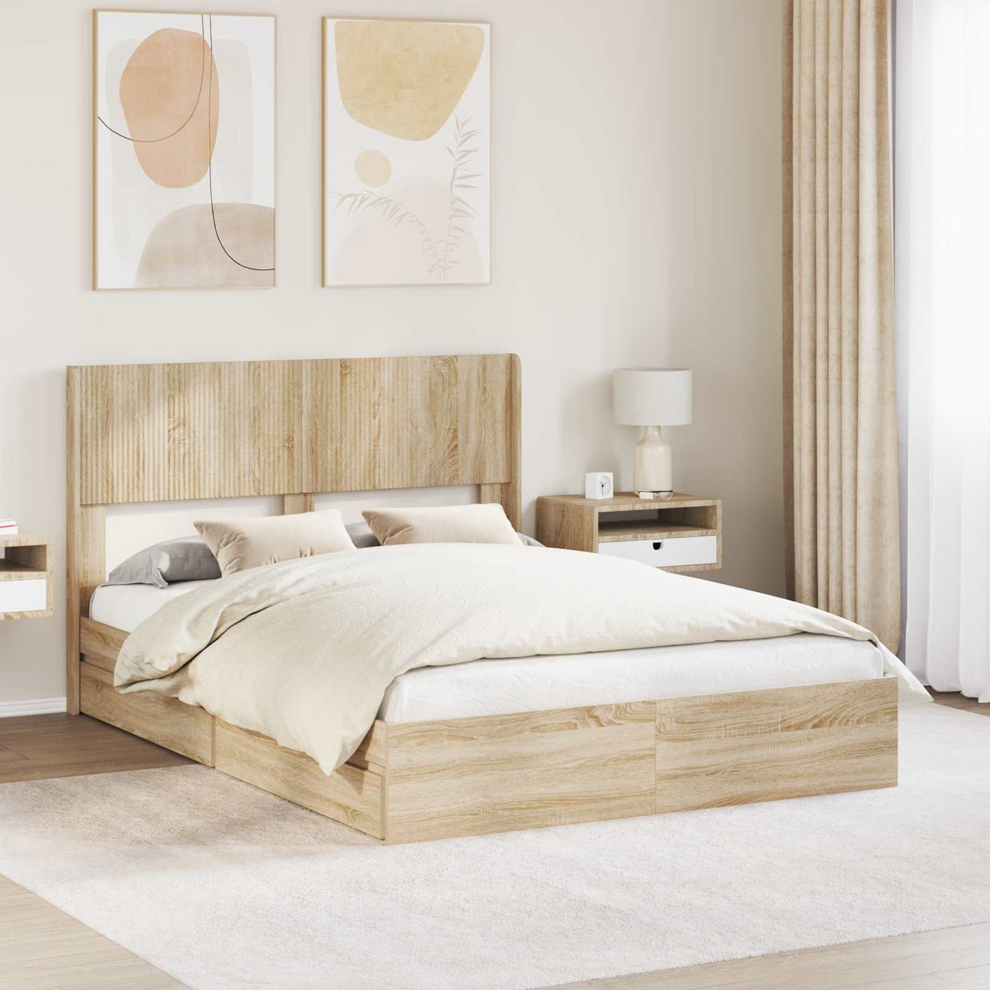 vidaXL Καλάθι με αποθήκη και κεφαλάρι Sonoma Δρυς 140 x 190 cm
