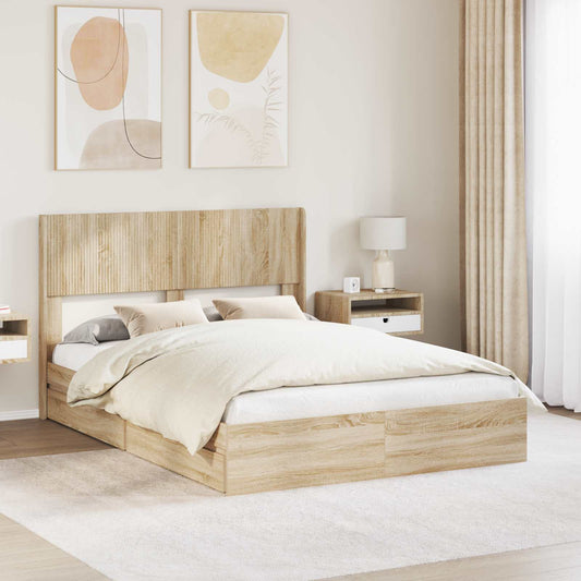 vidaXL Καλάθι με αποθήκη και κεφαλάρι Sonoma Δρυς 140 x 190 cm