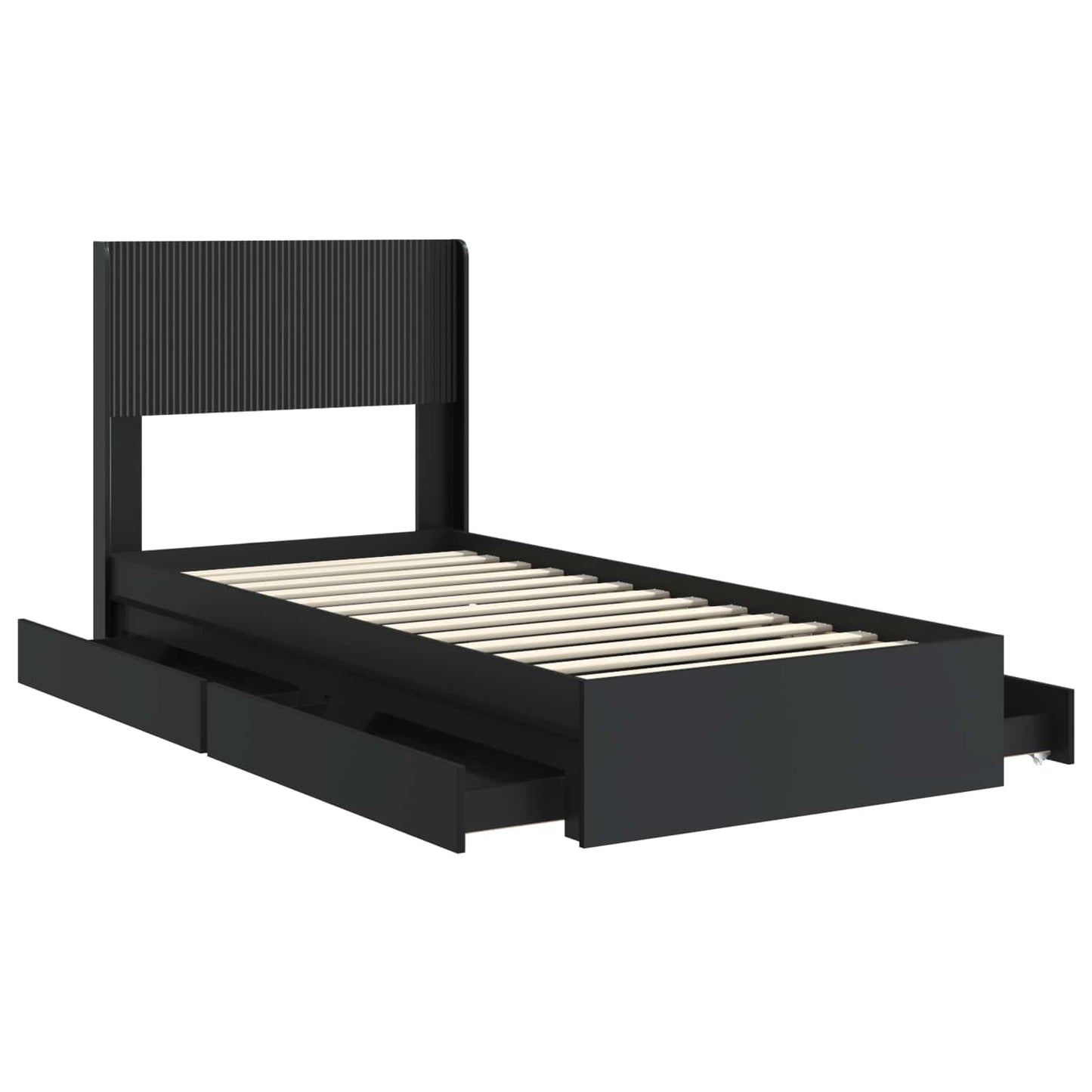 vidaXL Καλάθι με αποθήκη και κεφαλάρι Μαύρο 90 x 190 cm