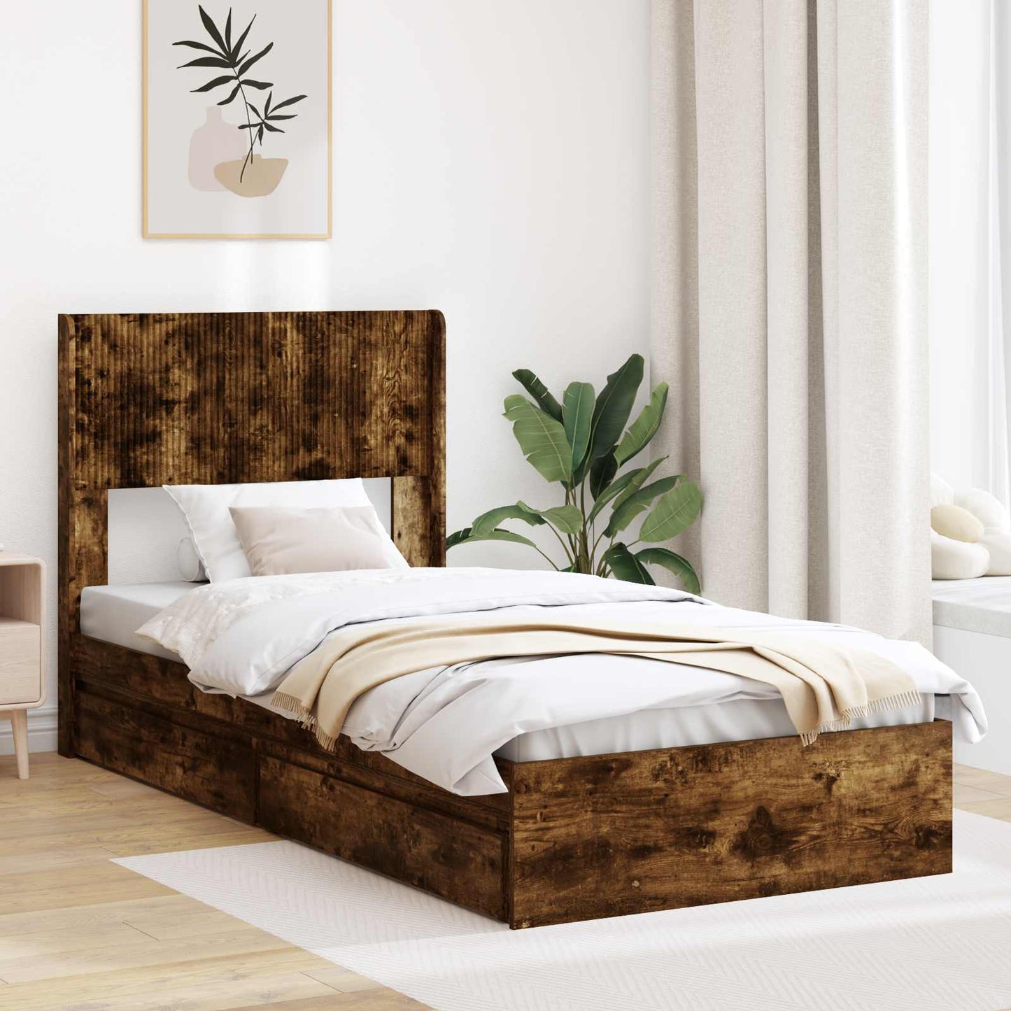 vidaXL Καλάθι με αποθήκη και κεφαλάρι 3 pcs Επεξεργασμένο Ξύλο