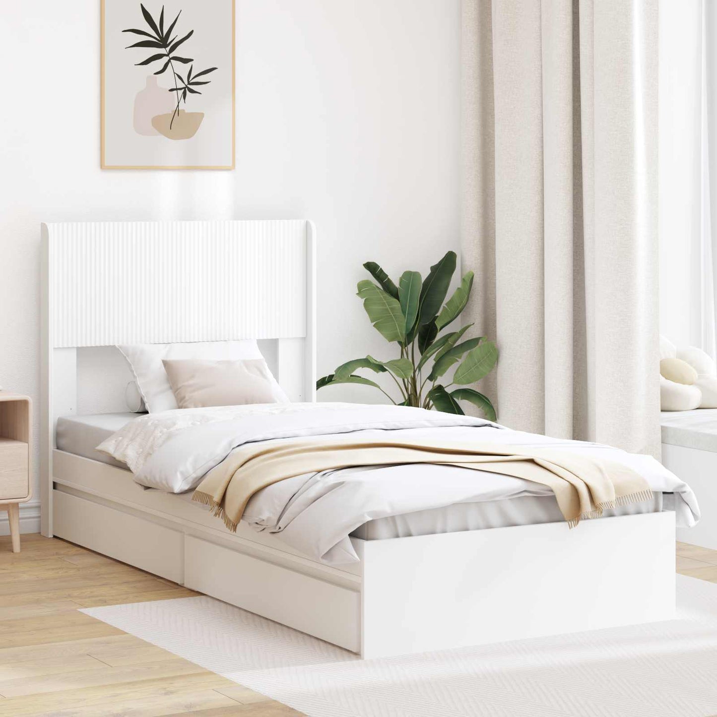 vidaXL Καλάθι με αποθήκη και κεφαλάρι Λευκό 75 x 190 cm