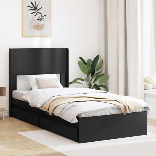 vidaXL Καλάθι με αποθήκη και κεφαλάρι Μαύρο 75 x 190 cm