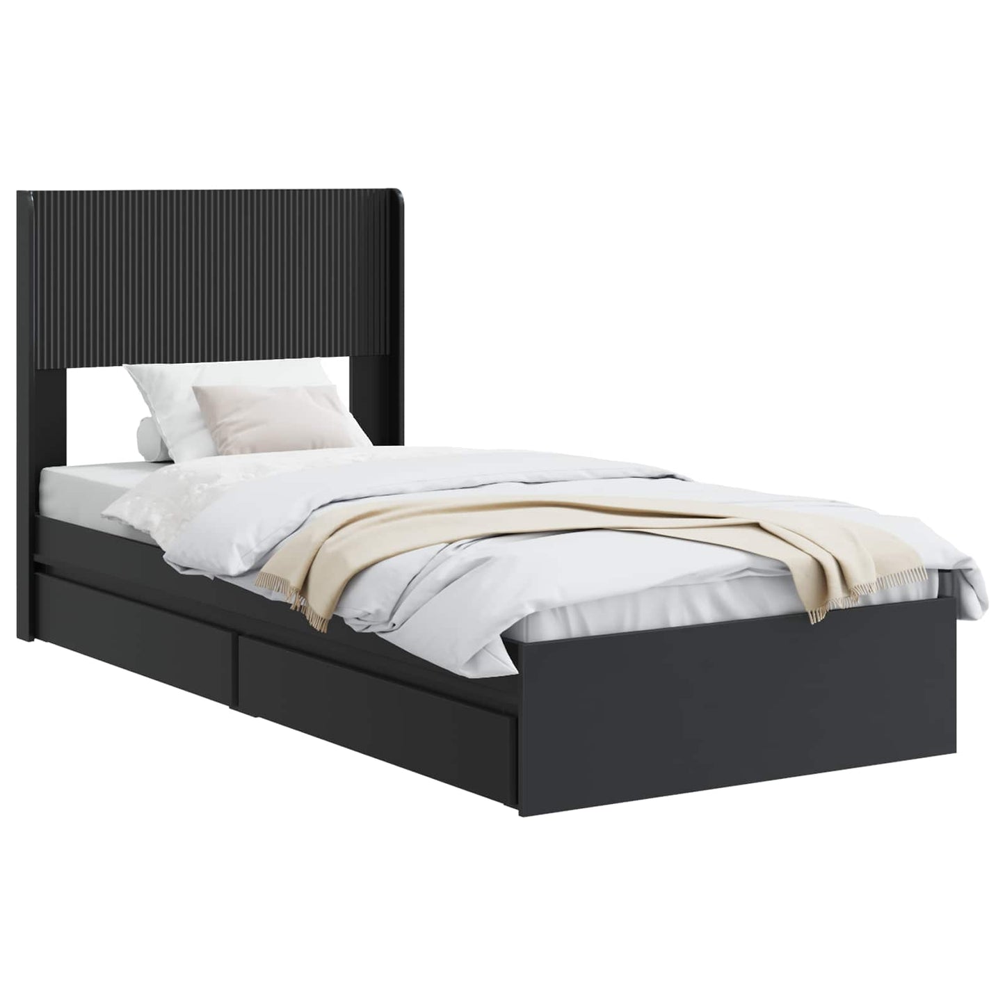 vidaXL Καλάθι με αποθήκη και κεφαλάρι Μαύρο 75 x 190 cm