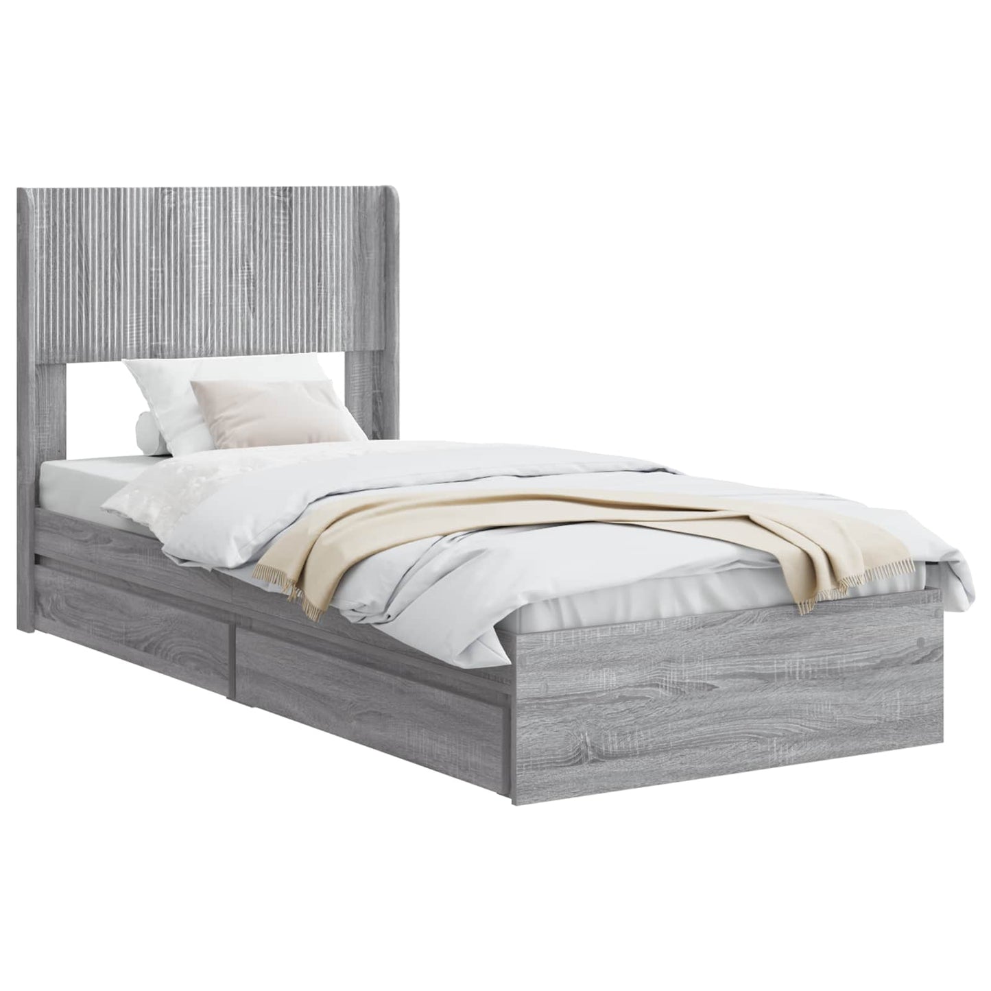 vidaXL Καλάθι με αποθήκη και κεφαλάρι Γκρι Sonoma 75 x 190 cm
