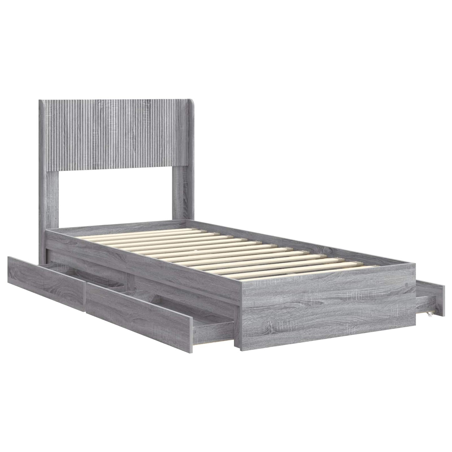 vidaXL Καλάθι με αποθήκη και κεφαλάρι Γκρι Sonoma 75 x 190 cm