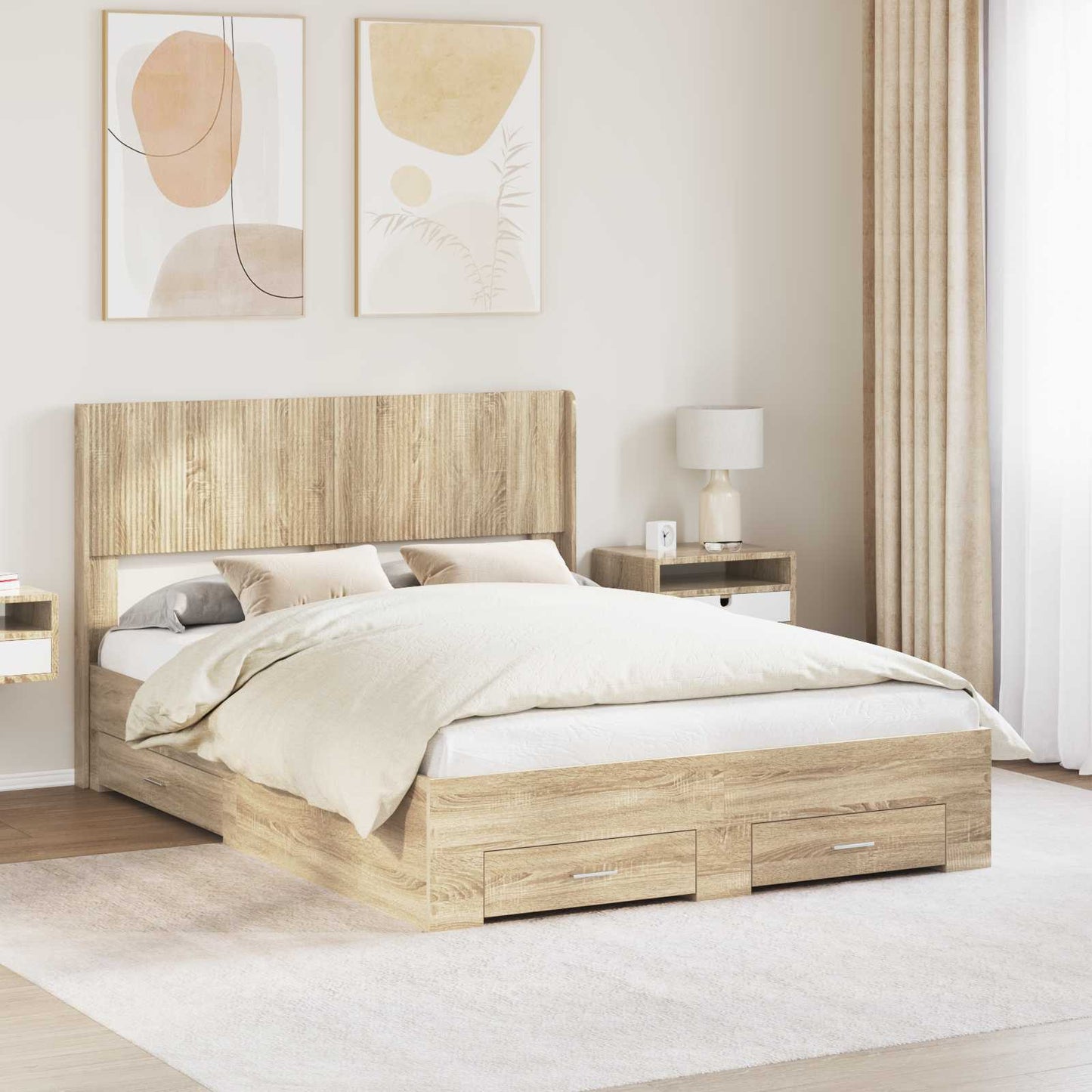 vidaXL Καλάθι με αποθήκη και κεφαλάρι Sonoma Δρυς 150 x 200 cm