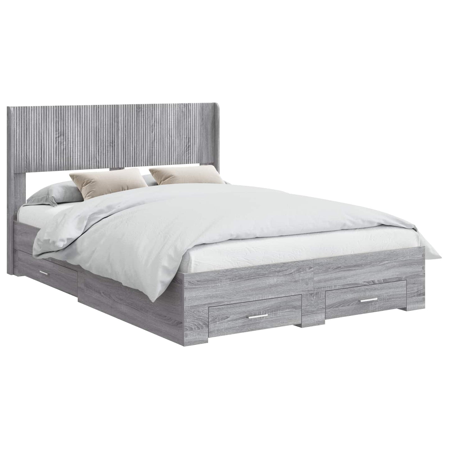vidaXL Καλάθι με αποθήκη και κεφαλάρι Γκρι Sonoma 140 x 190 cm