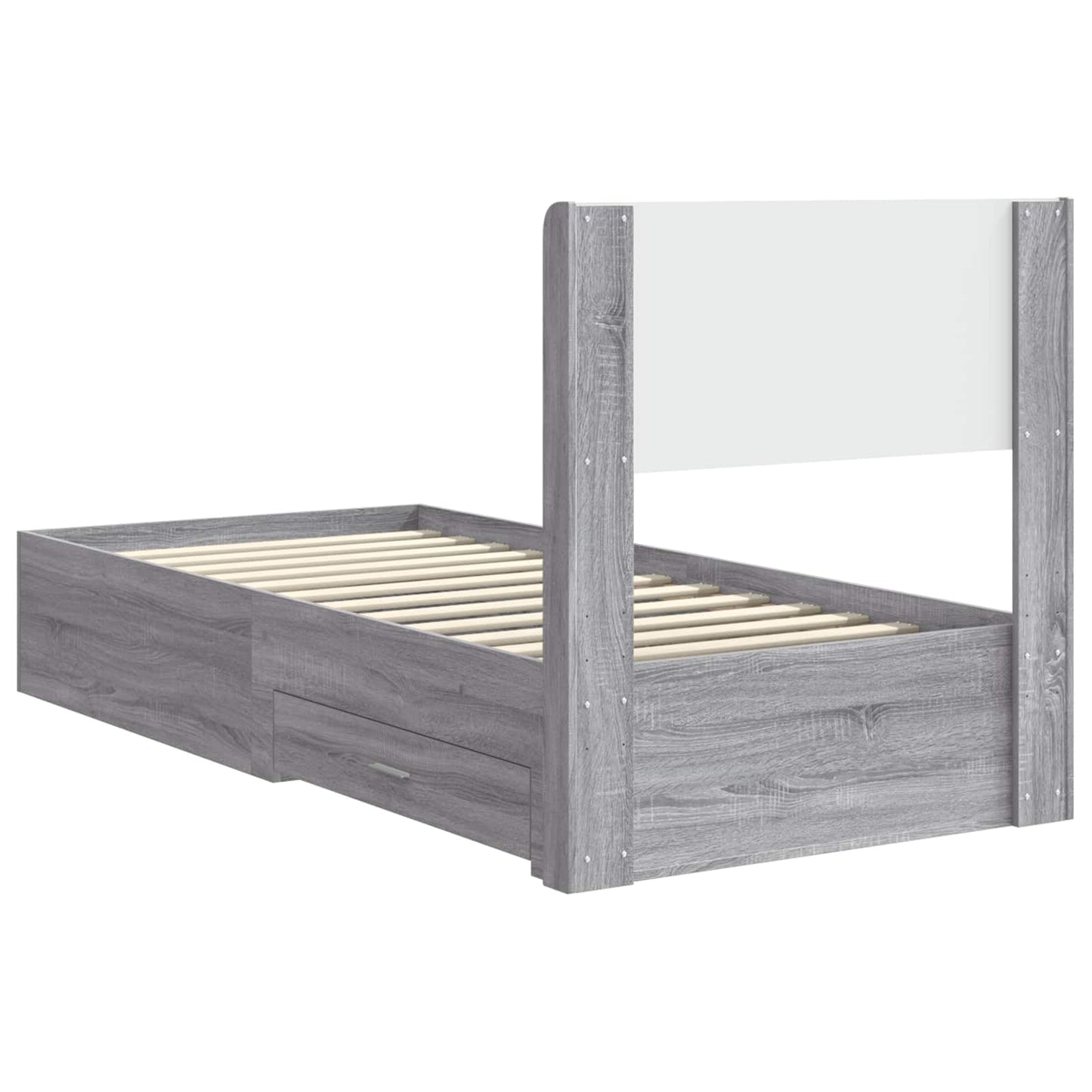 vidaXL Καλάθι με αποθήκη και κεφαλάρι Γκρι Sonoma 90 x 190 cm