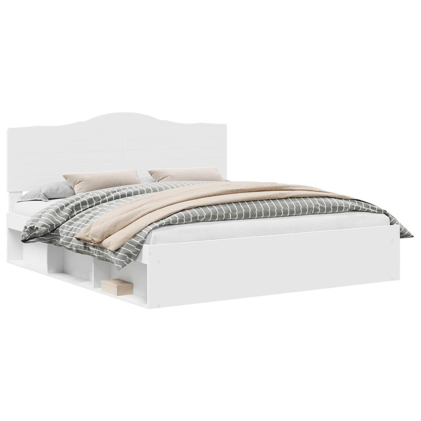 vidaXL Σκελετός Κρεβατιού Λευκό 200 x 200 cm Στερεά ξυλεία πεύκου