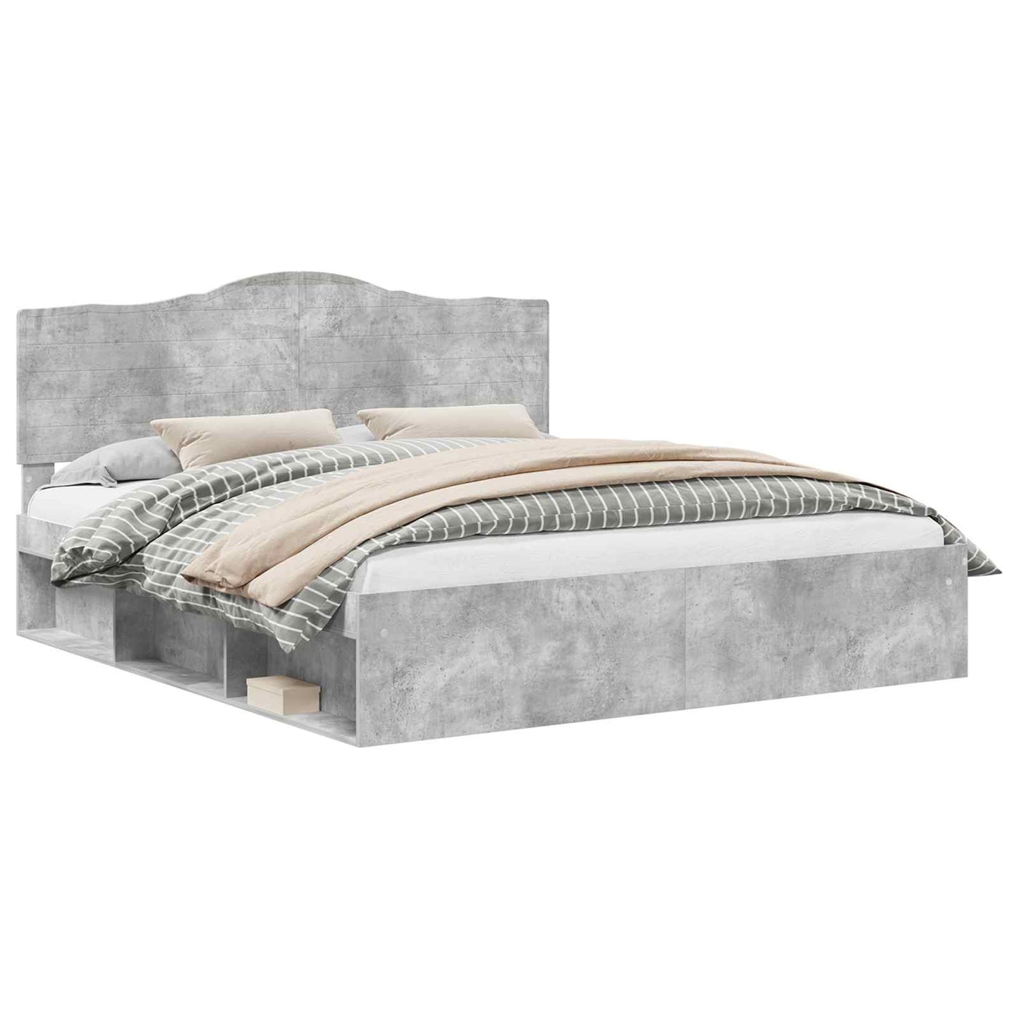vidaXL Σκελετός Κρεβατιού Σκυρόδεμα 180 x 200 cm Στερεά ξυλεία πεύκου