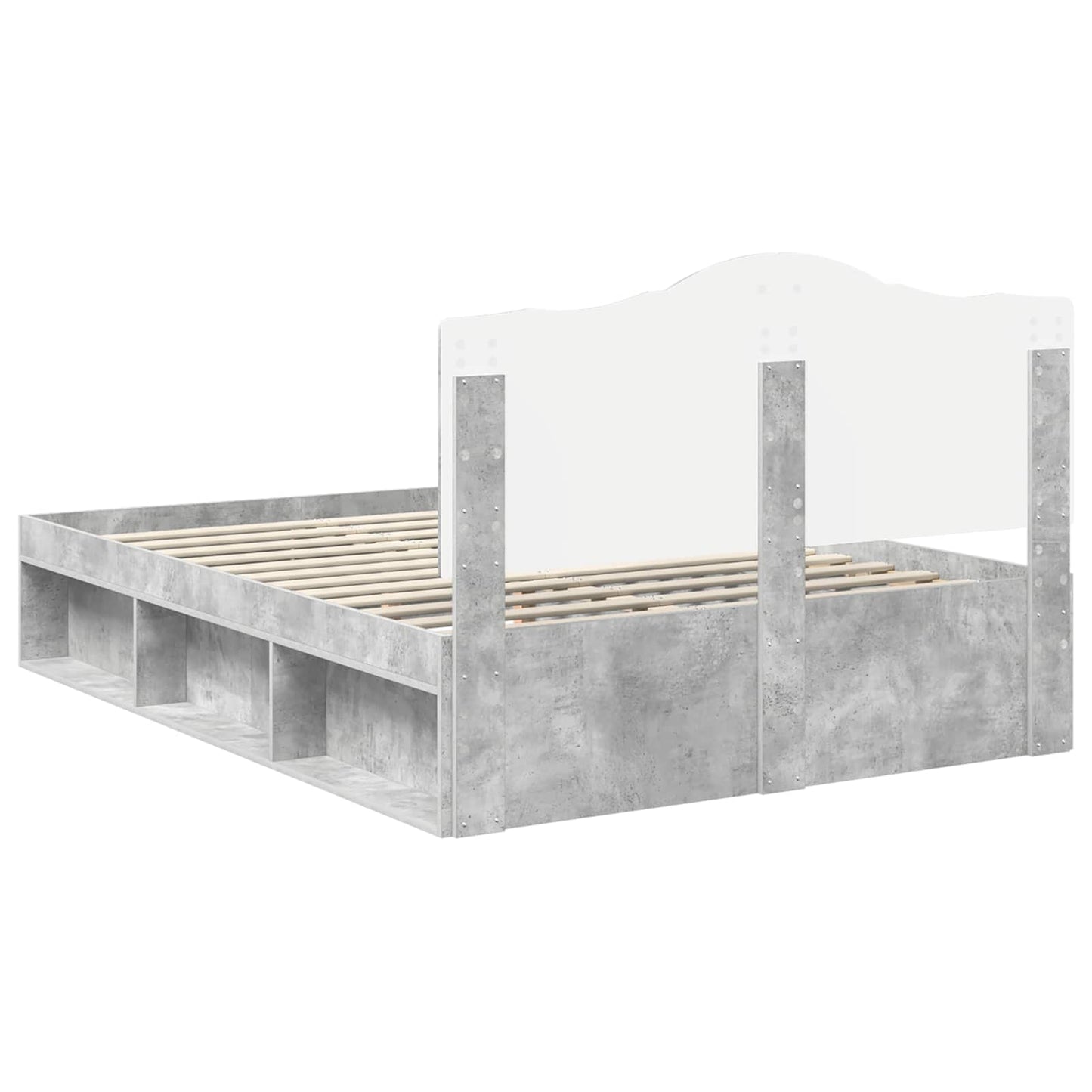 vidaXL Σκελετός Κρεβατιού Σκυρόδεμα 160 x 200 cm Στερεά ξυλεία πεύκου