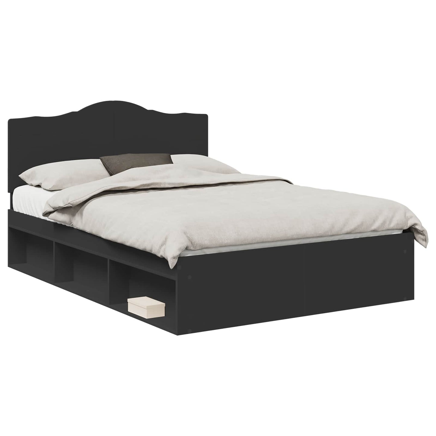 vidaXL Σκελετός Κρεβατιού Μαύρο 150 x 200 cm Στερεά ξυλεία πεύκου