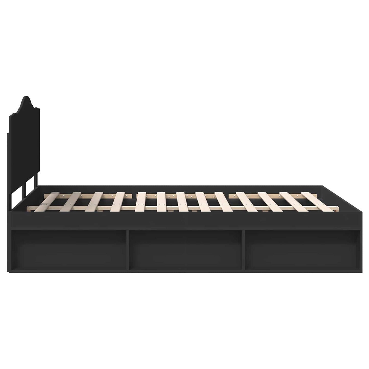 vidaXL Σκελετός Κρεβατιού Μαύρο 150 x 200 cm Στερεά ξυλεία πεύκου