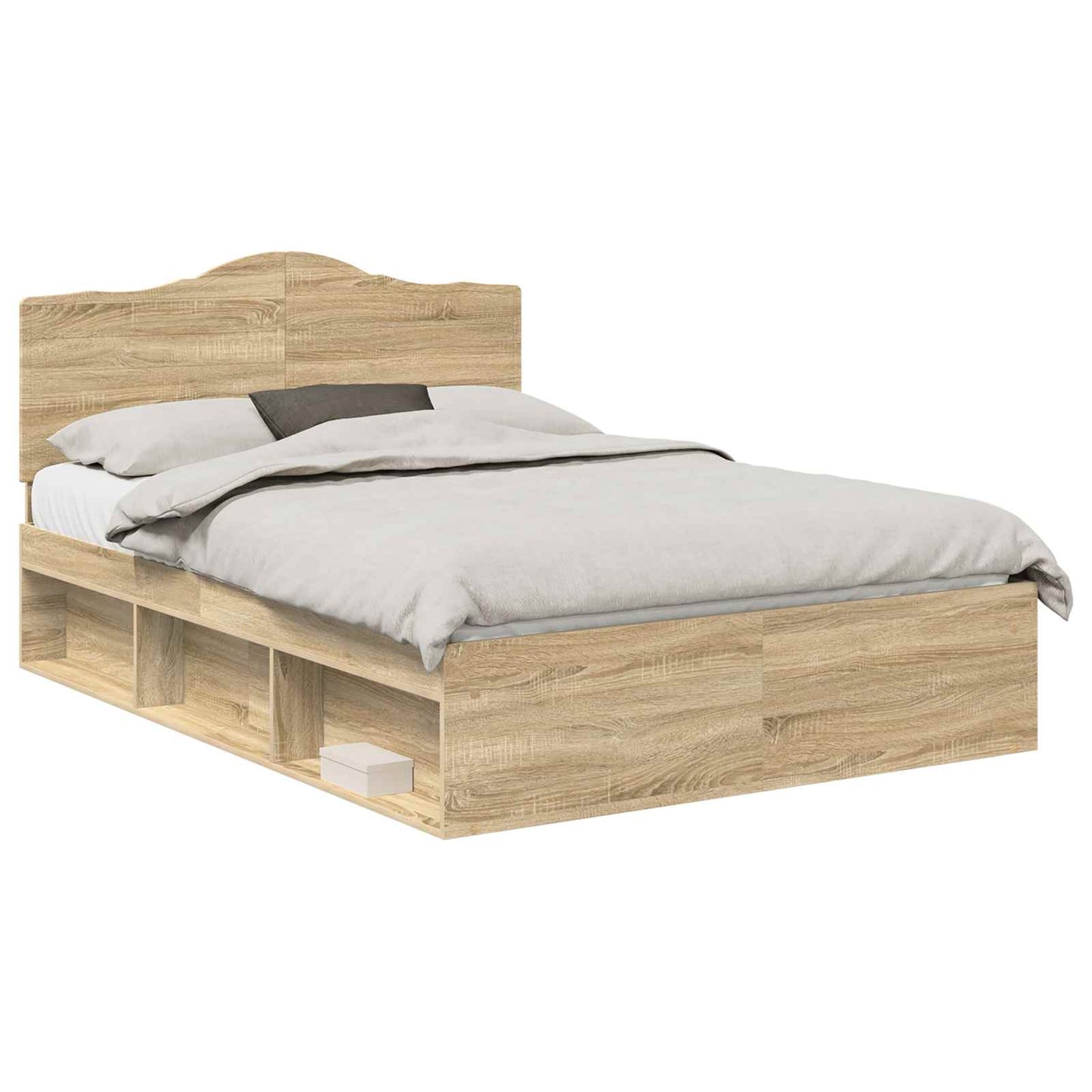 vidaXL Σκελετός Κρεβατιού με κεφαλάρι Δρύς Sonoma 150 x 200 cm