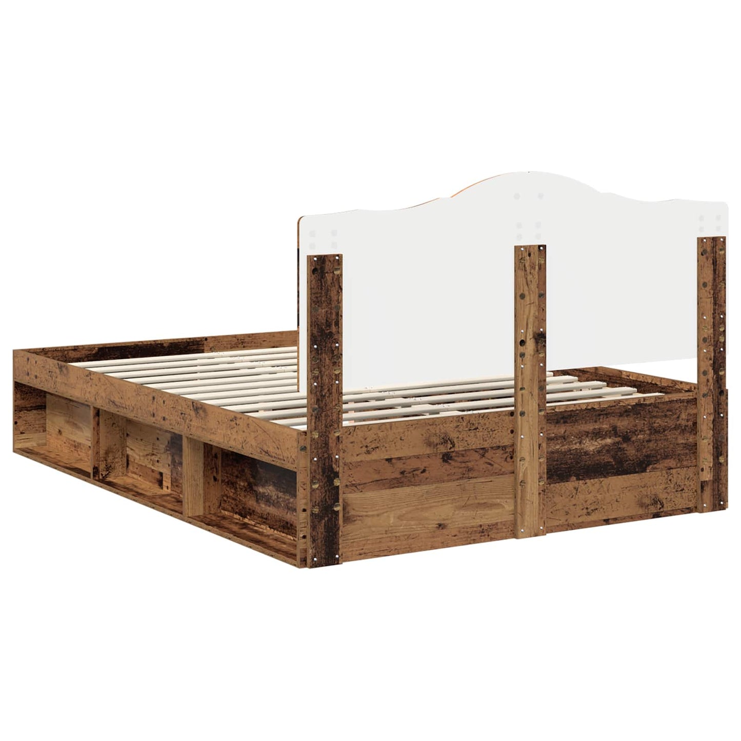 vidaXL Σκελετός Κρεβατιού Παλιό ξύλο 150 x 200 cm Στερεά ξυλεία πεύκου