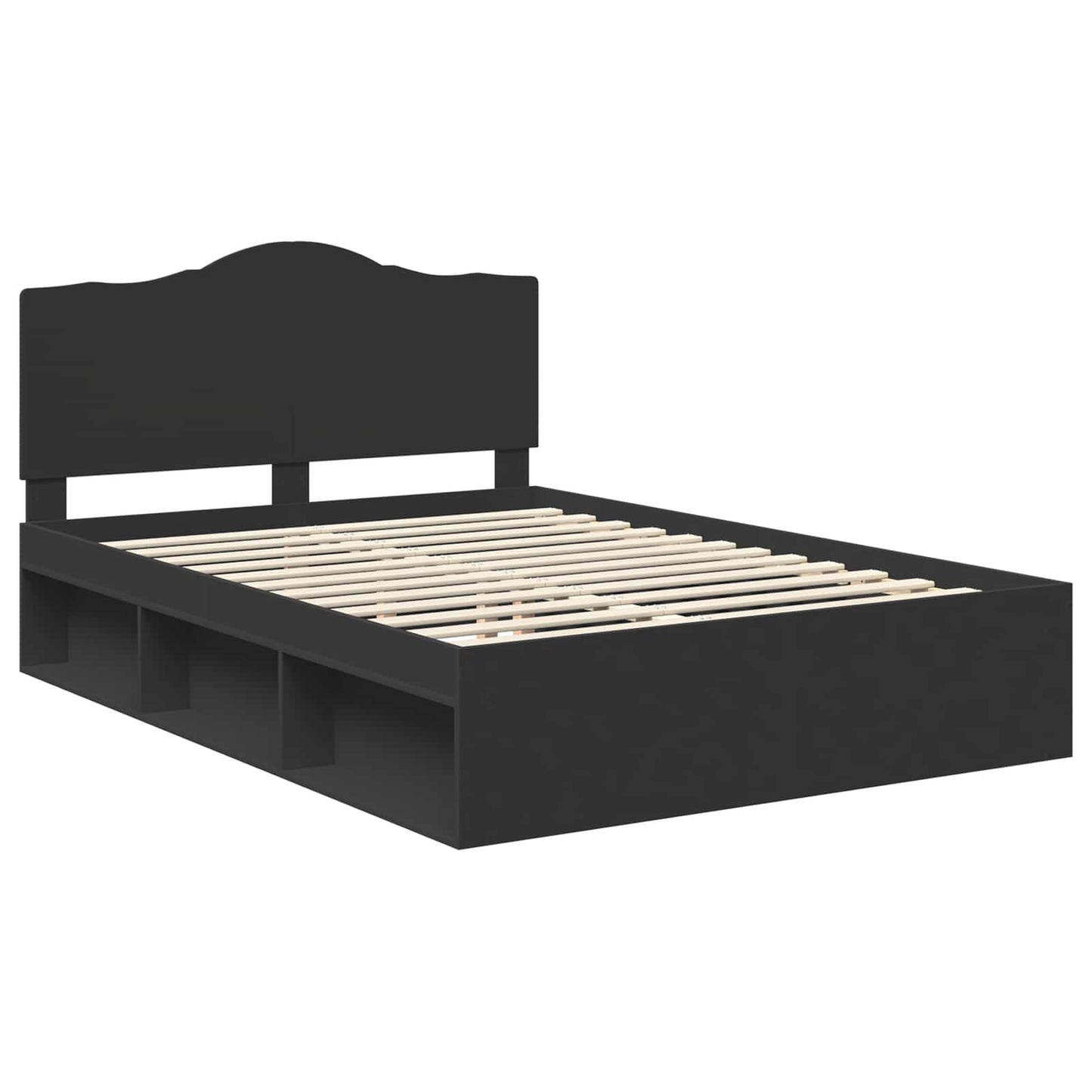 vidaXL Σκελετός Κρεβατιού Μαύρο 140 x 200 cm Στερεά ξυλεία πεύκου