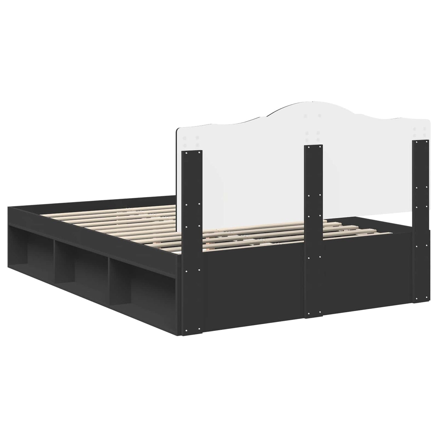 vidaXL Σκελετός Κρεβατιού Μαύρο 140 x 200 cm Στερεά ξυλεία πεύκου
