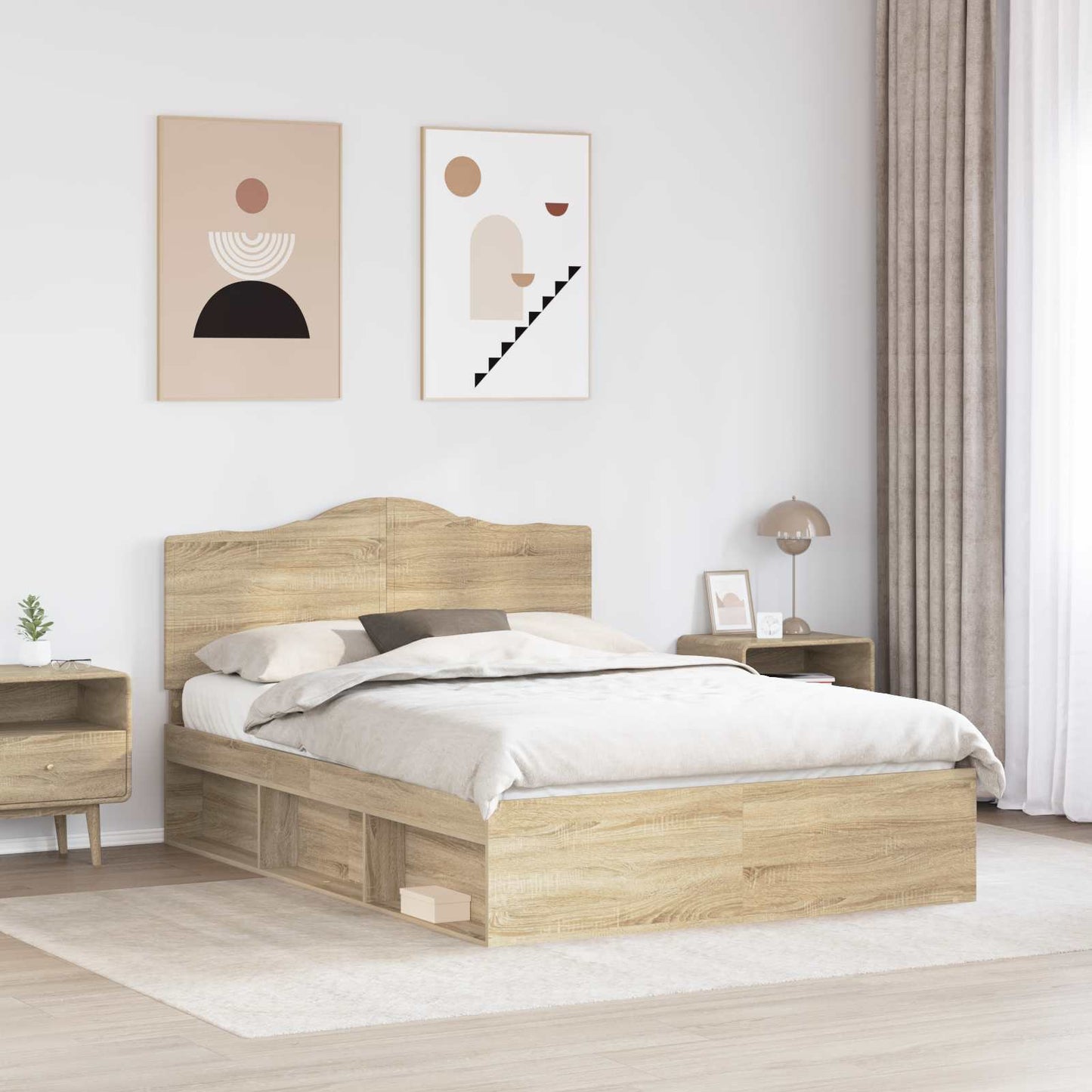 vidaXL Σκελετός Κρεβατιού Σονόμα 140 x 200 cm Στερεά ξυλεία πεύκου