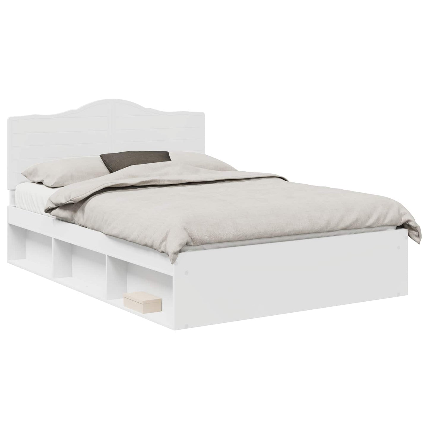vidaXL Σκελετός Κρεβατιού Λευκό 140 x 190 cm Στερεά ξυλεία πεύκου