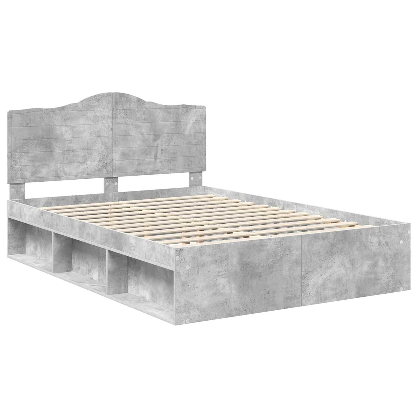 vidaXL Σκελετός Κρεβατιού Σκυρόδεμα 140 x 190 cm Στερεά ξυλεία πεύκου