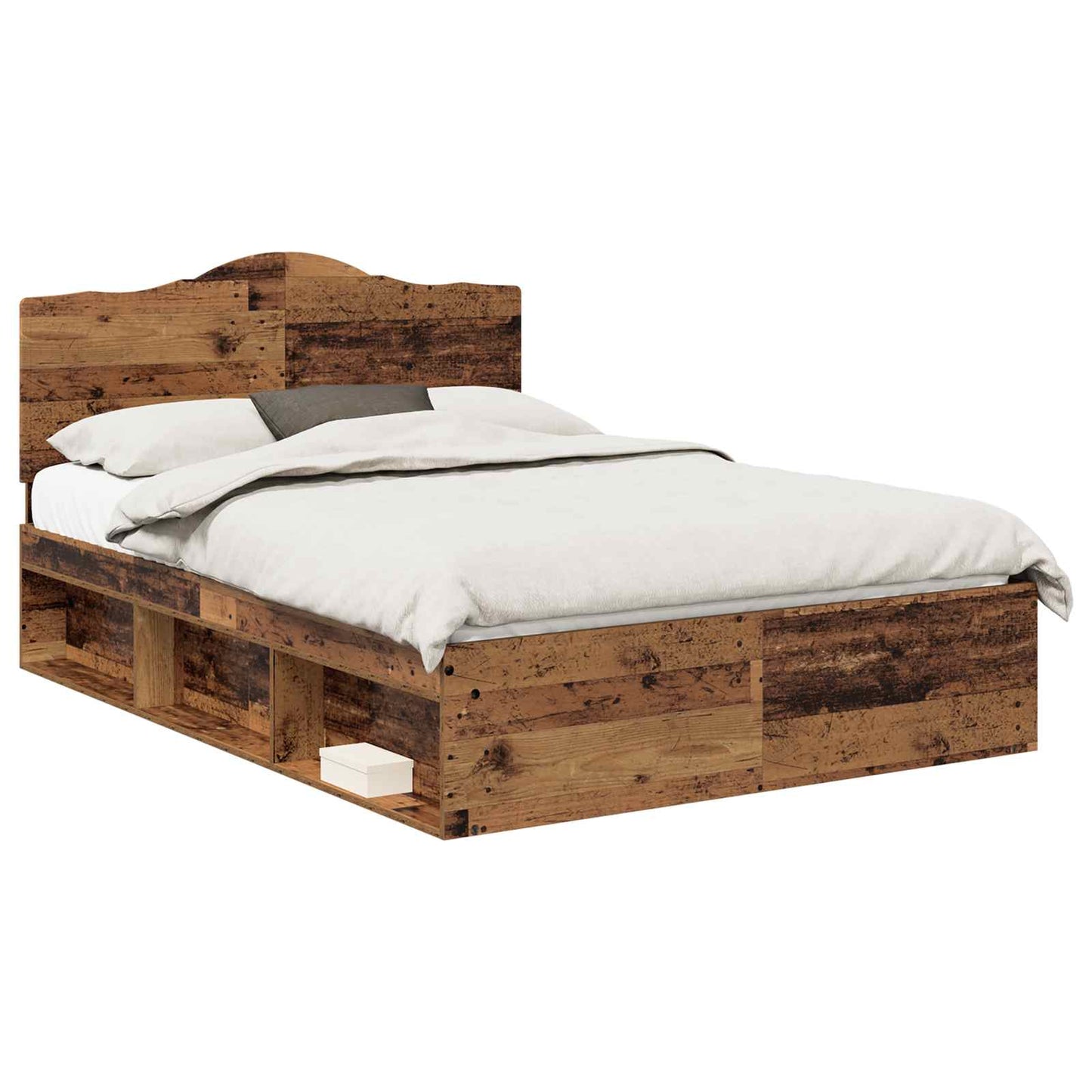 vidaXL Σκελετός Κρεβατιού Παλιό ξύλο 140 x 190 cm Στερεά ξυλεία πεύκου
