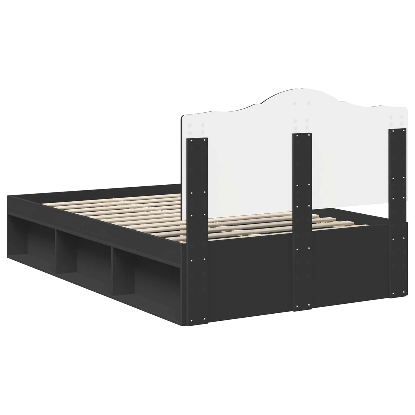 vidaXL Σκελετός Κρεβατιού Μαύρο 135 x 190 cm Στερεά ξυλεία πεύκου