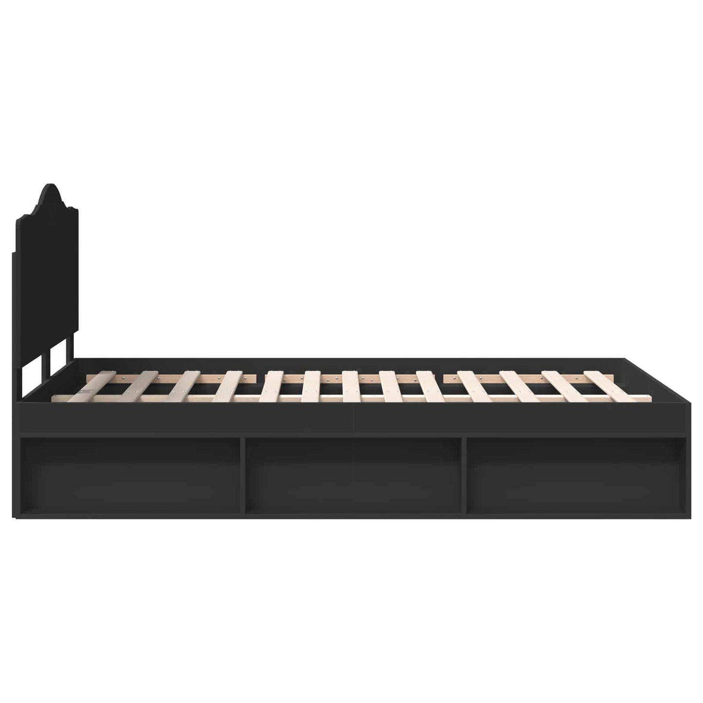 vidaXL Σκελετός Κρεβατιού Μαύρο 135 x 190 cm Στερεά ξυλεία πεύκου