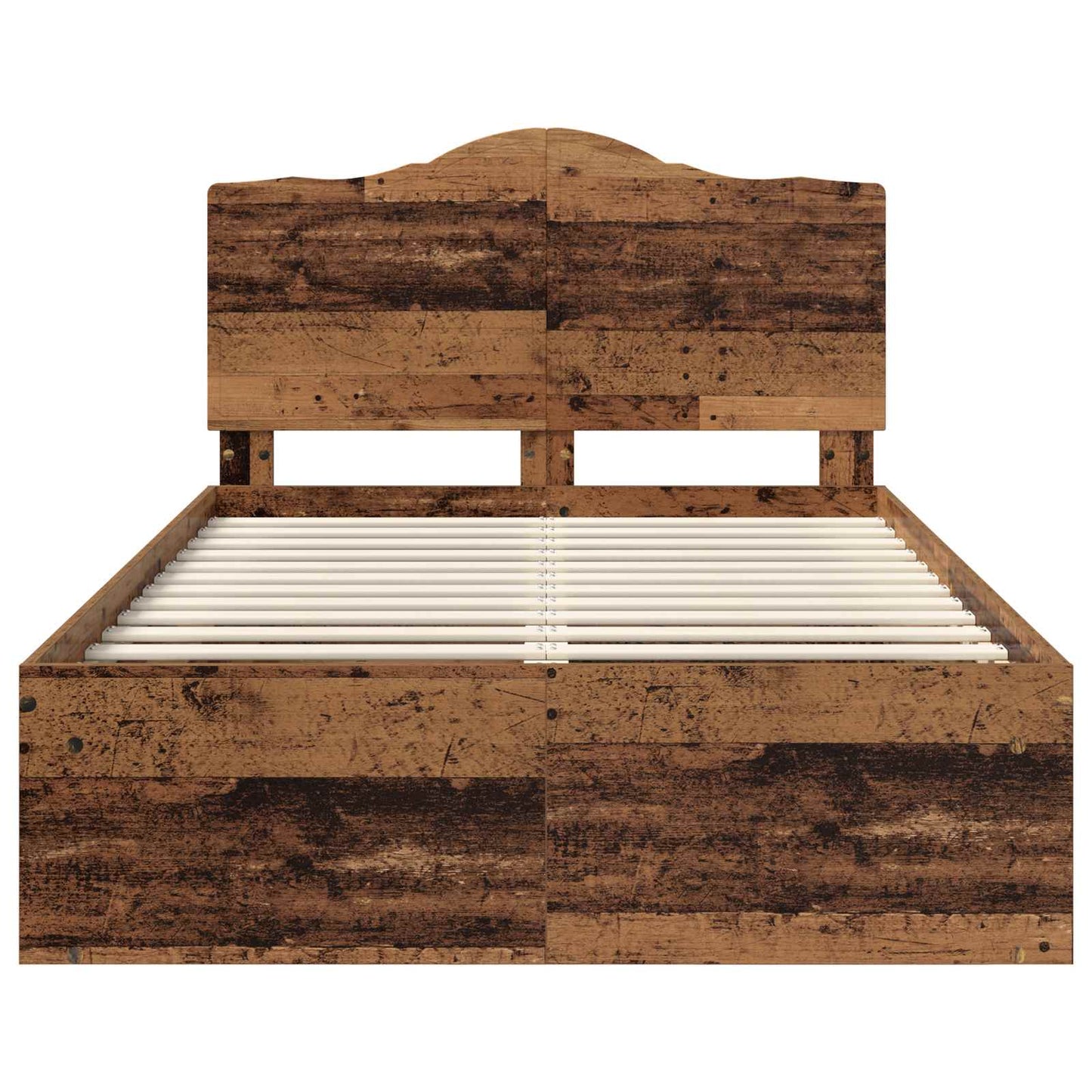 vidaXL Σκελετός Κρεβατιού Παλιό ξύλο 135 x 190 cm Στερεά ξυλεία πεύκου