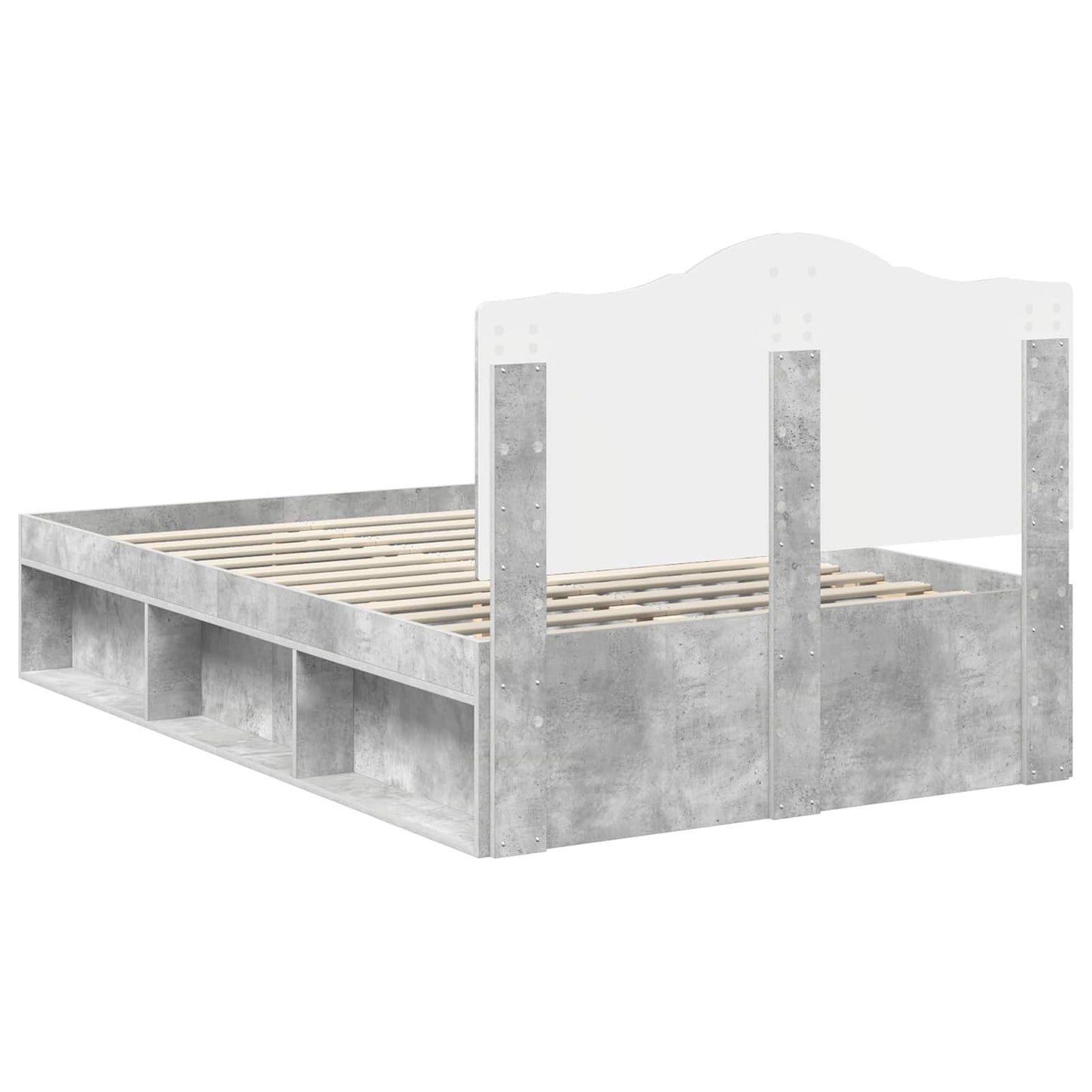 vidaXL Σκελετός Κρεβατιού Σκυρόδεμα 120 x 200 cm Στερεά ξυλεία πεύκου