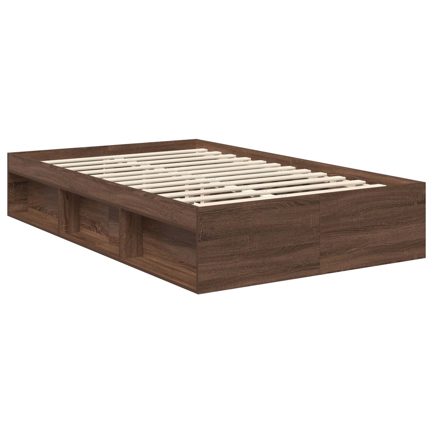 vidaXL Σκελετός Κρεβατιού Καφέ δρυς 120 x 200 cm Στερεά ξυλεία πεύκου