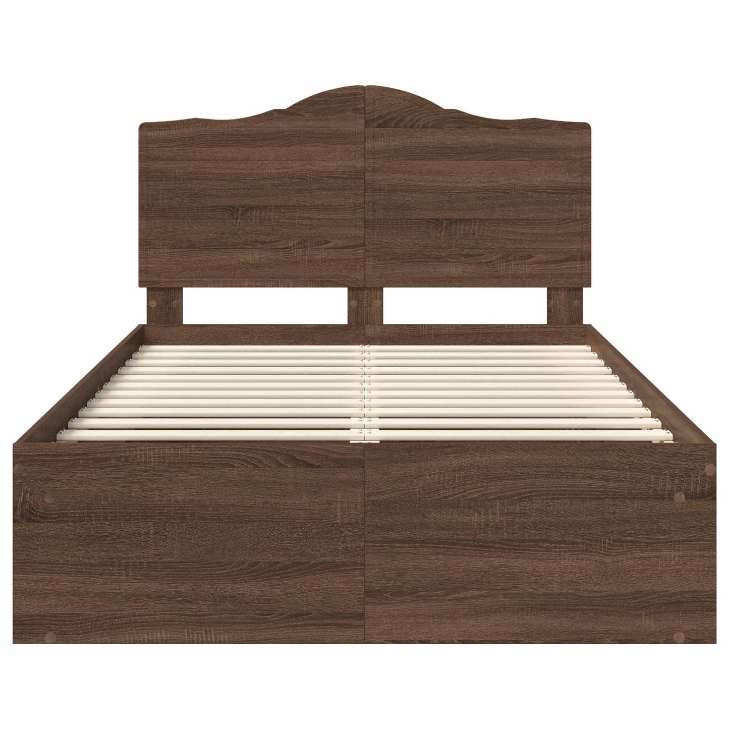 vidaXL Σκελετός Κρεβατιού Καφέ δρυς 120 x 200 cm Στερεά ξυλεία πεύκου