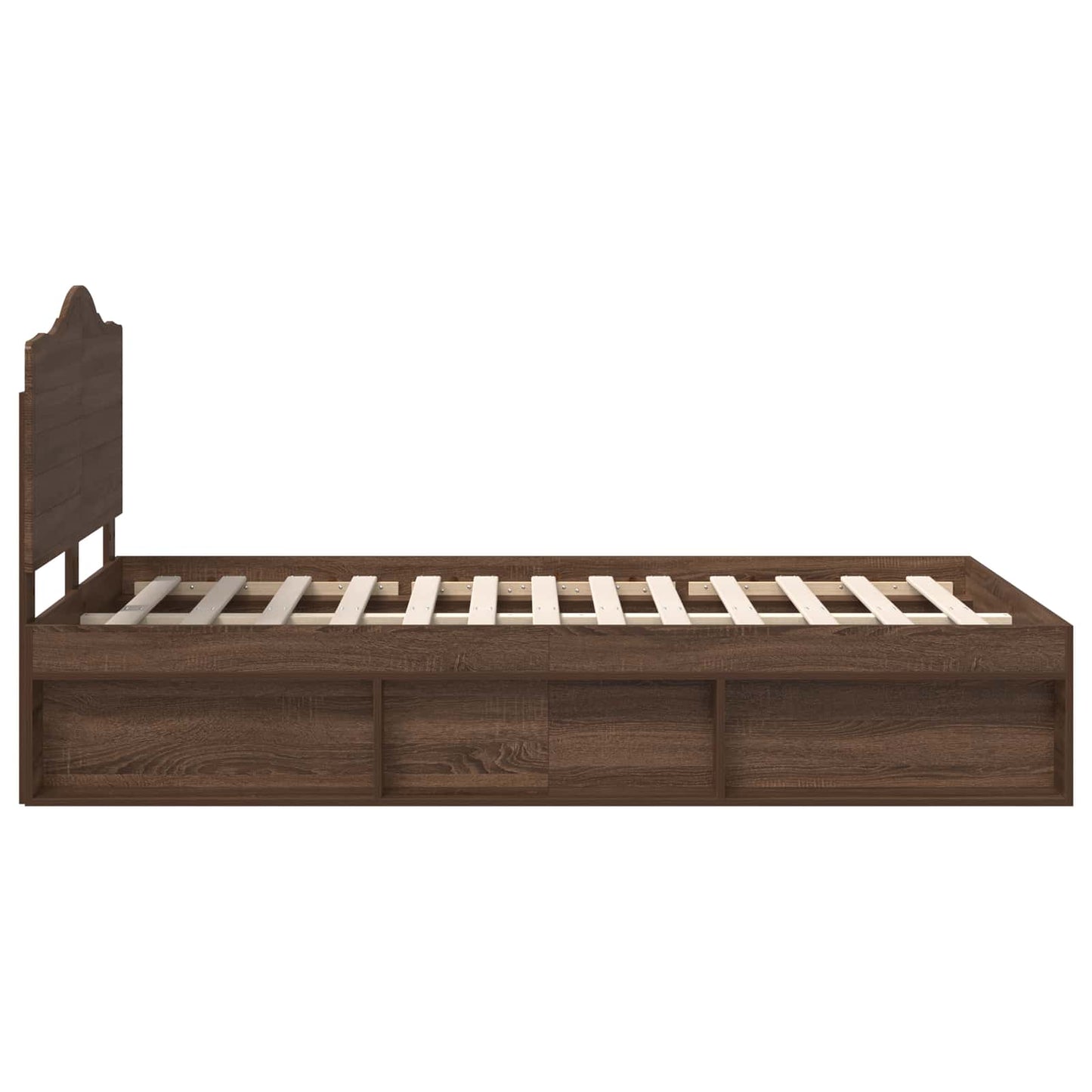 vidaXL Σκελετός Κρεβατιού Καφέ δρυς 120 x 200 cm Στερεά ξυλεία πεύκου
