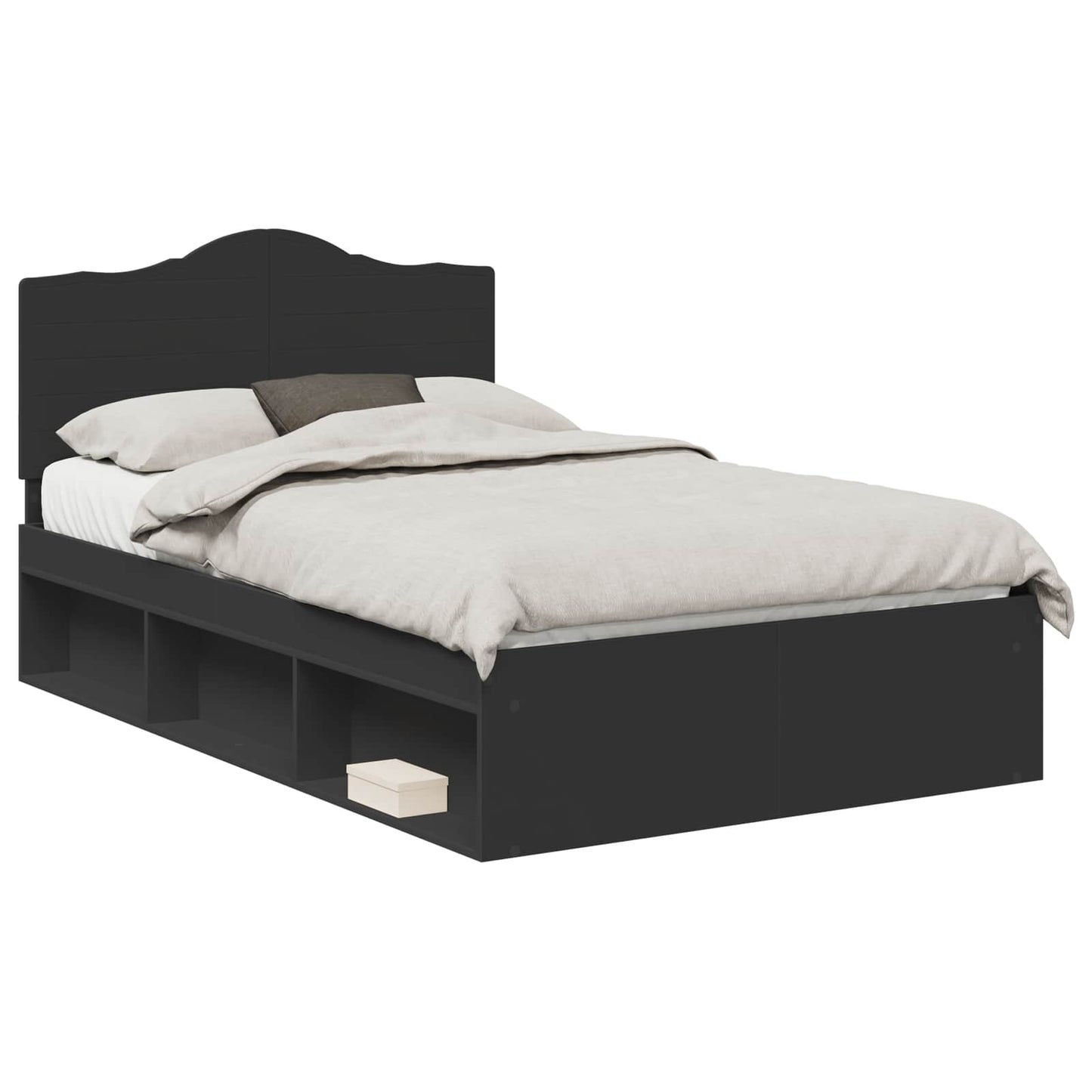 vidaXL Σκελετός Κρεβατιού Μαύρο 120 x 190 cm Στερεά ξυλεία πεύκου