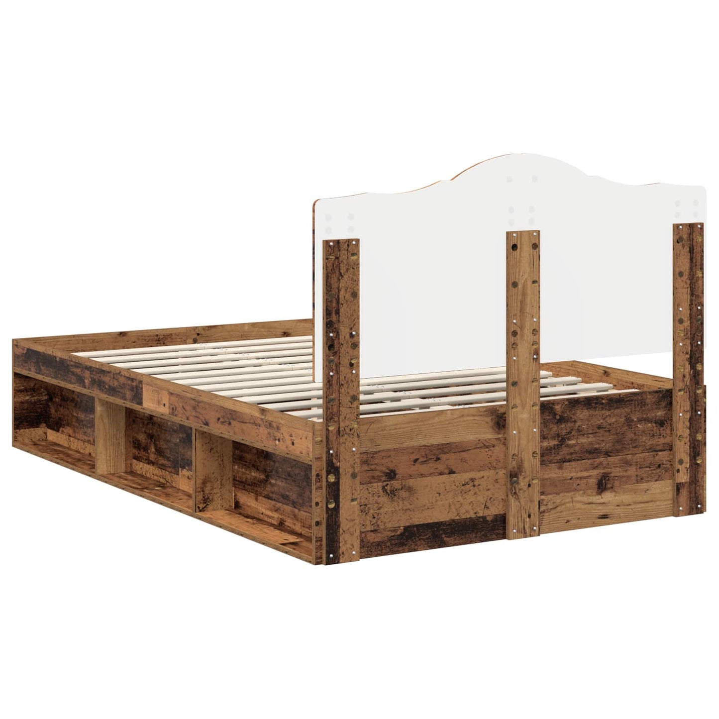 vidaXL Σκελετός Κρεβατιού Παλιό ξύλο 120 x 190 cm Στερεά ξυλεία πεύκου