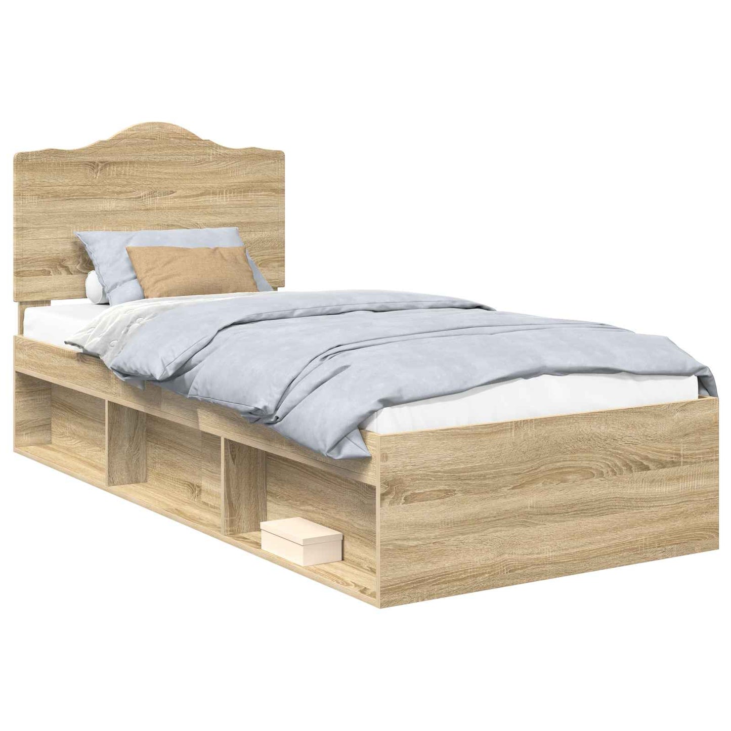 vidaXL Σκελετός Κρεβατιού Δρύς Sonoma 90 x 200 cm Στερεά ξυλεία πεύκου