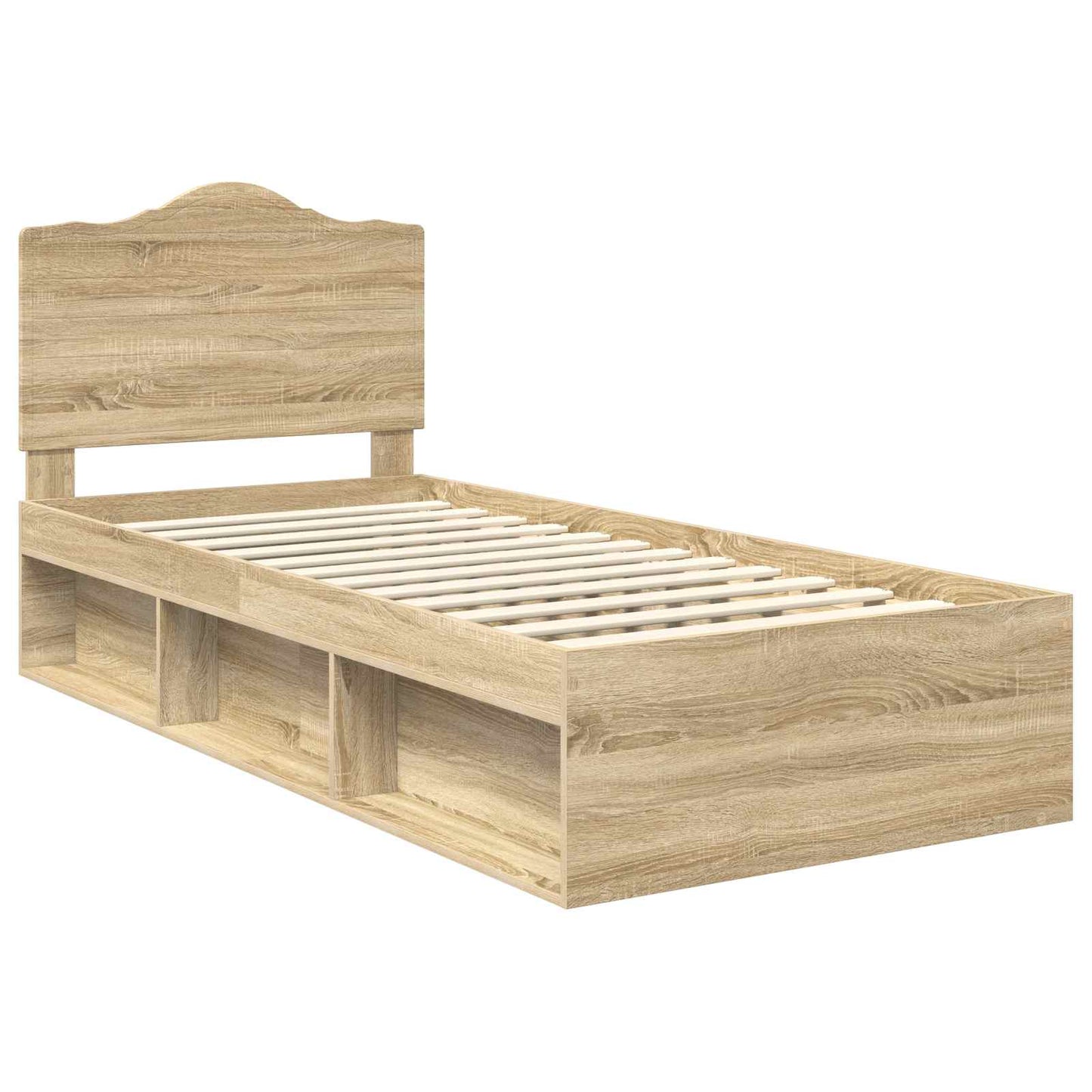 vidaXL Σκελετός Κρεβατιού Δρύς Sonoma 90 x 200 cm Στερεά ξυλεία πεύκου
