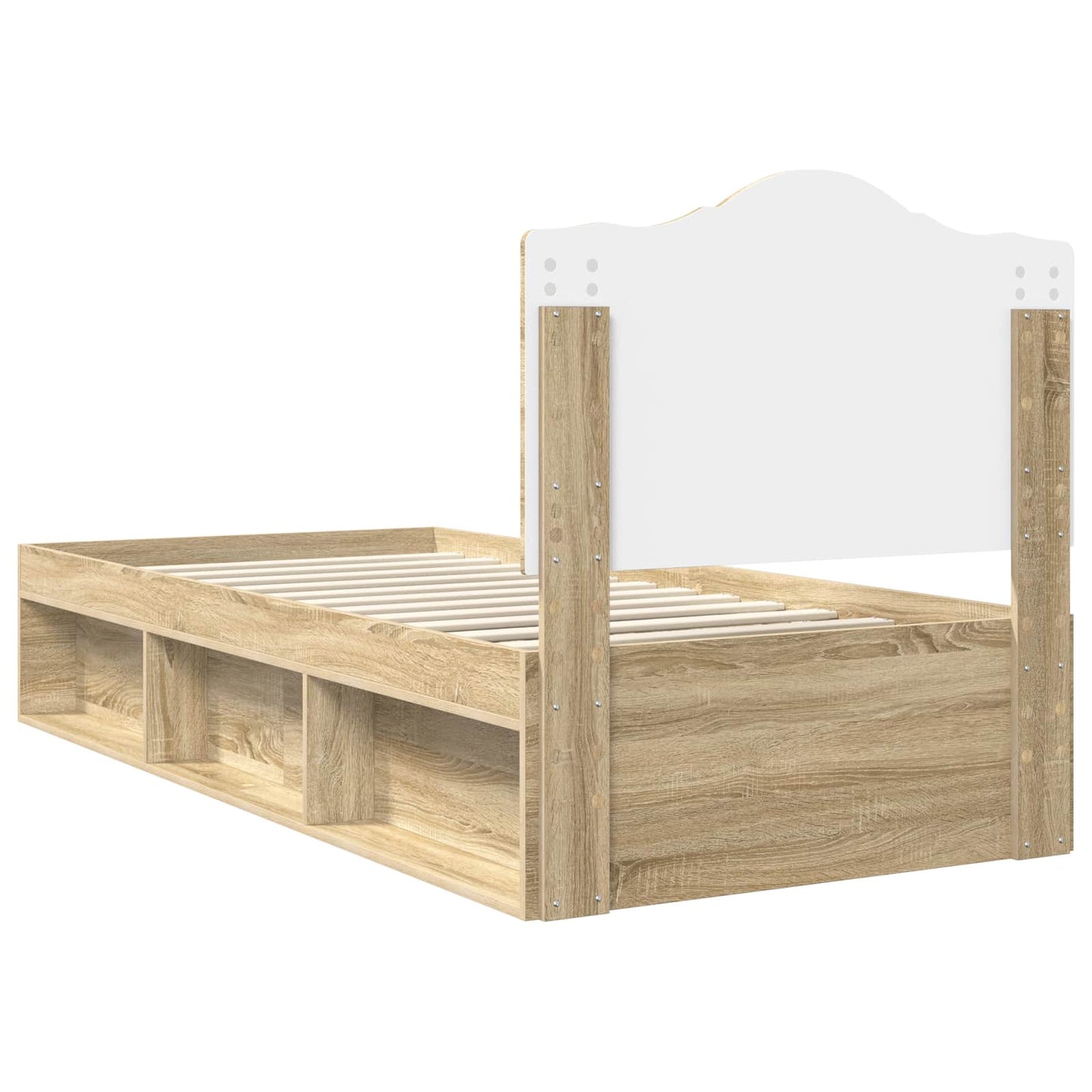 vidaXL Σκελετός Κρεβατιού Δρύς Sonoma 90 x 200 cm Στερεά ξυλεία πεύκου