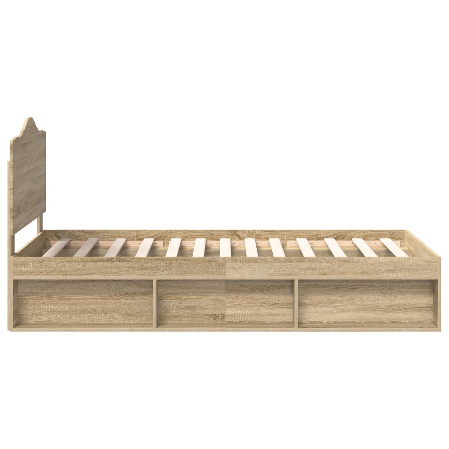 vidaXL Σκελετός Κρεβατιού Δρύς Sonoma 90 x 200 cm Στερεά ξυλεία πεύκου