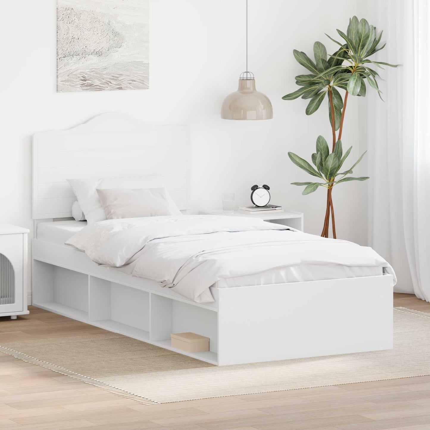 vidaXL Σκελετός Κρεβατιού Λευκό 90 x 190 cm Στερεά ξυλεία πεύκου