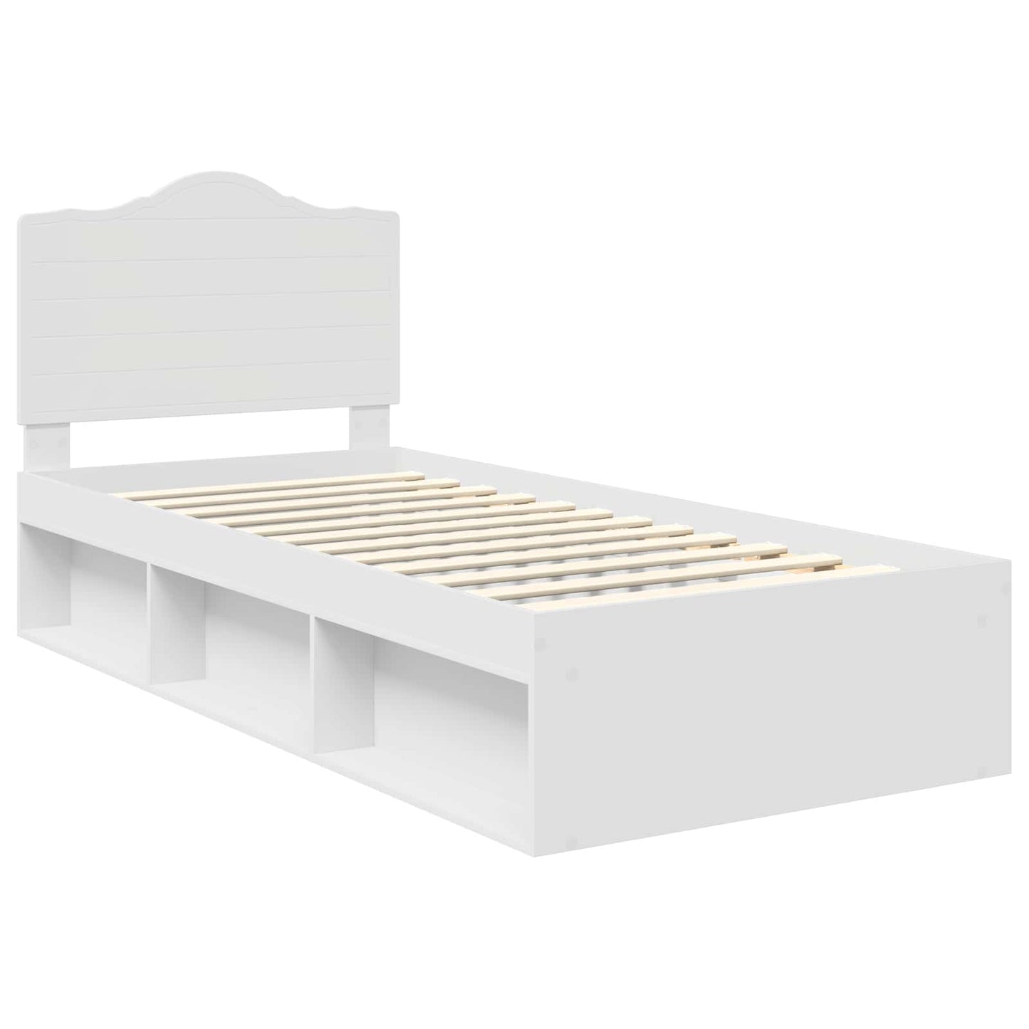 vidaXL Σκελετός Κρεβατιού Λευκό 90 x 190 cm Στερεά ξυλεία πεύκου