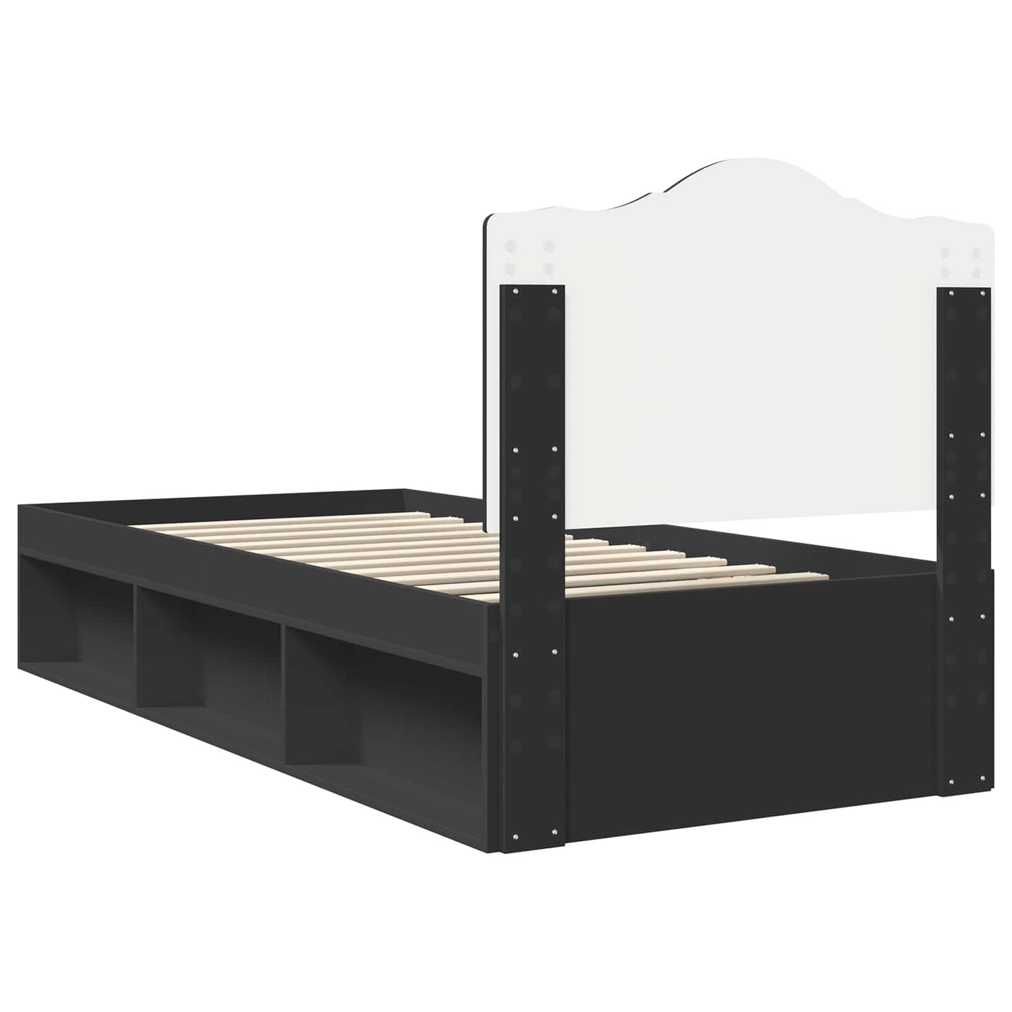 vidaXL Σκελετός Κρεβατιού Μαύρο 90 x 190 cm Στερεά ξυλεία πεύκου