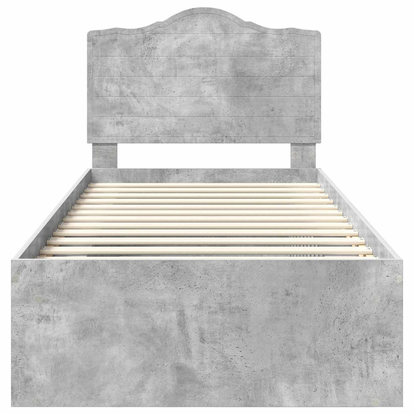 vidaXL Σκελετός Κρεβατιού Γκρι Μπετόν 90 x 190 cm Στερεά ξυλεία πεύκου