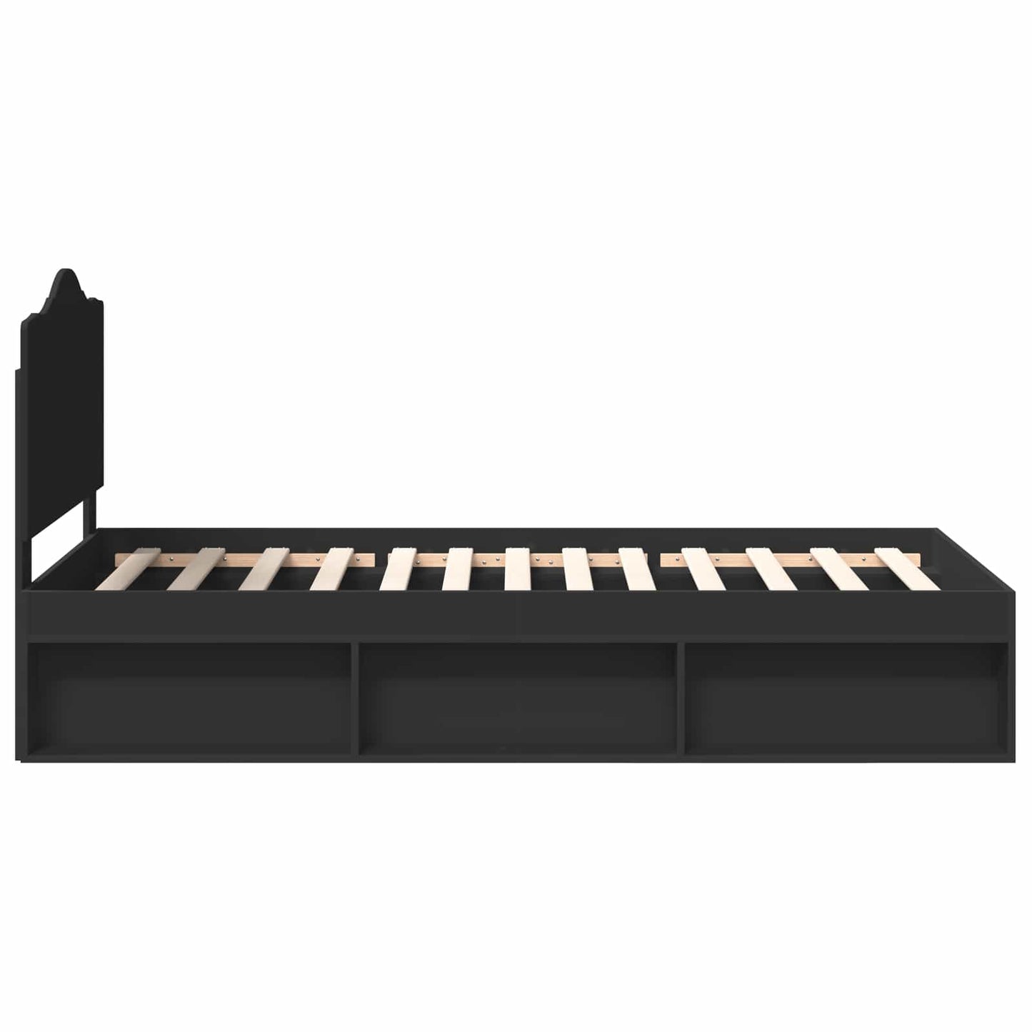 vidaXL Σκελετός Κρεβατιού Μαύρο 75 x 190 cm Στερεά ξυλεία πεύκου